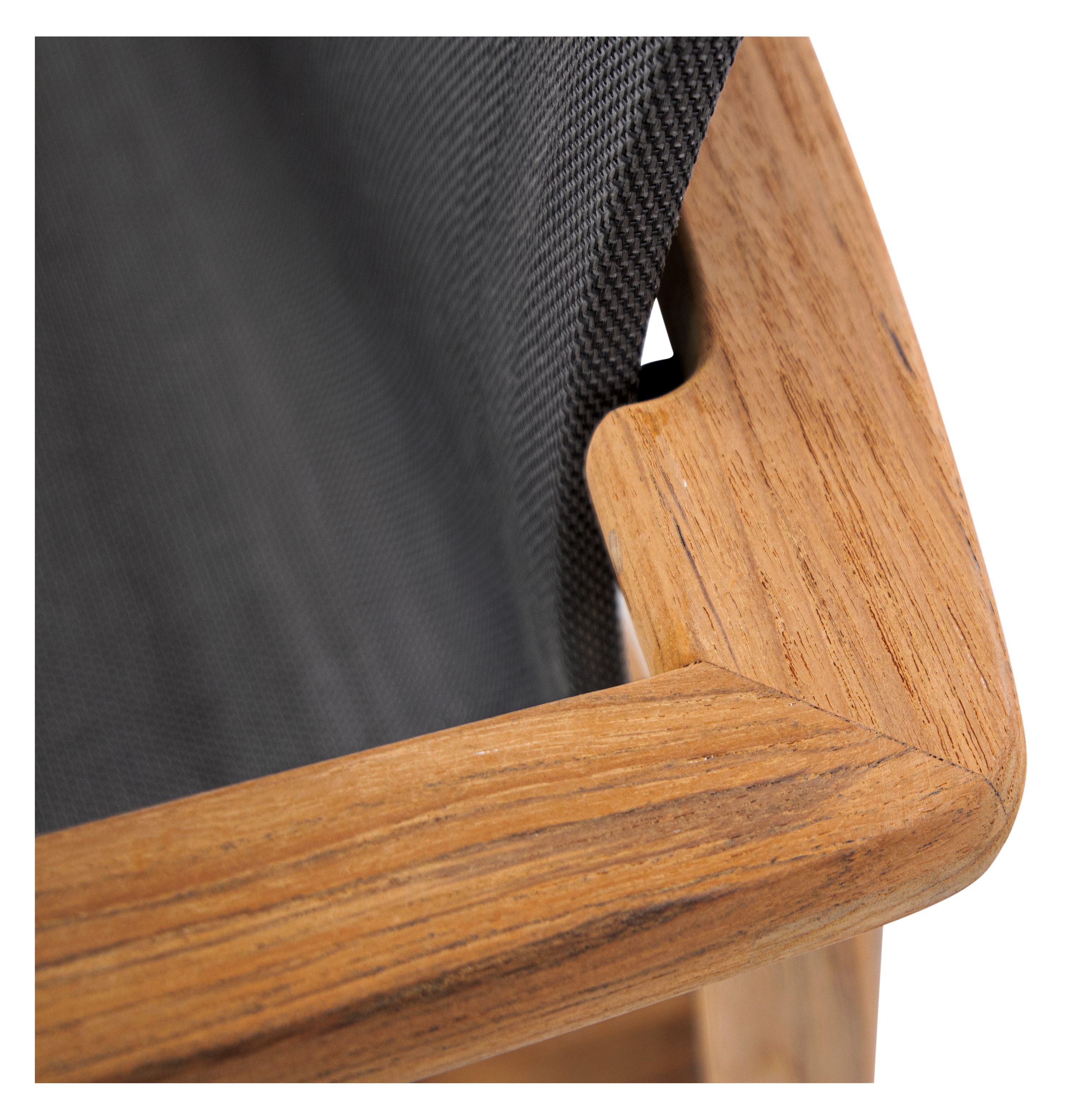 Top down detail of Peri Arm Chair in Teak.