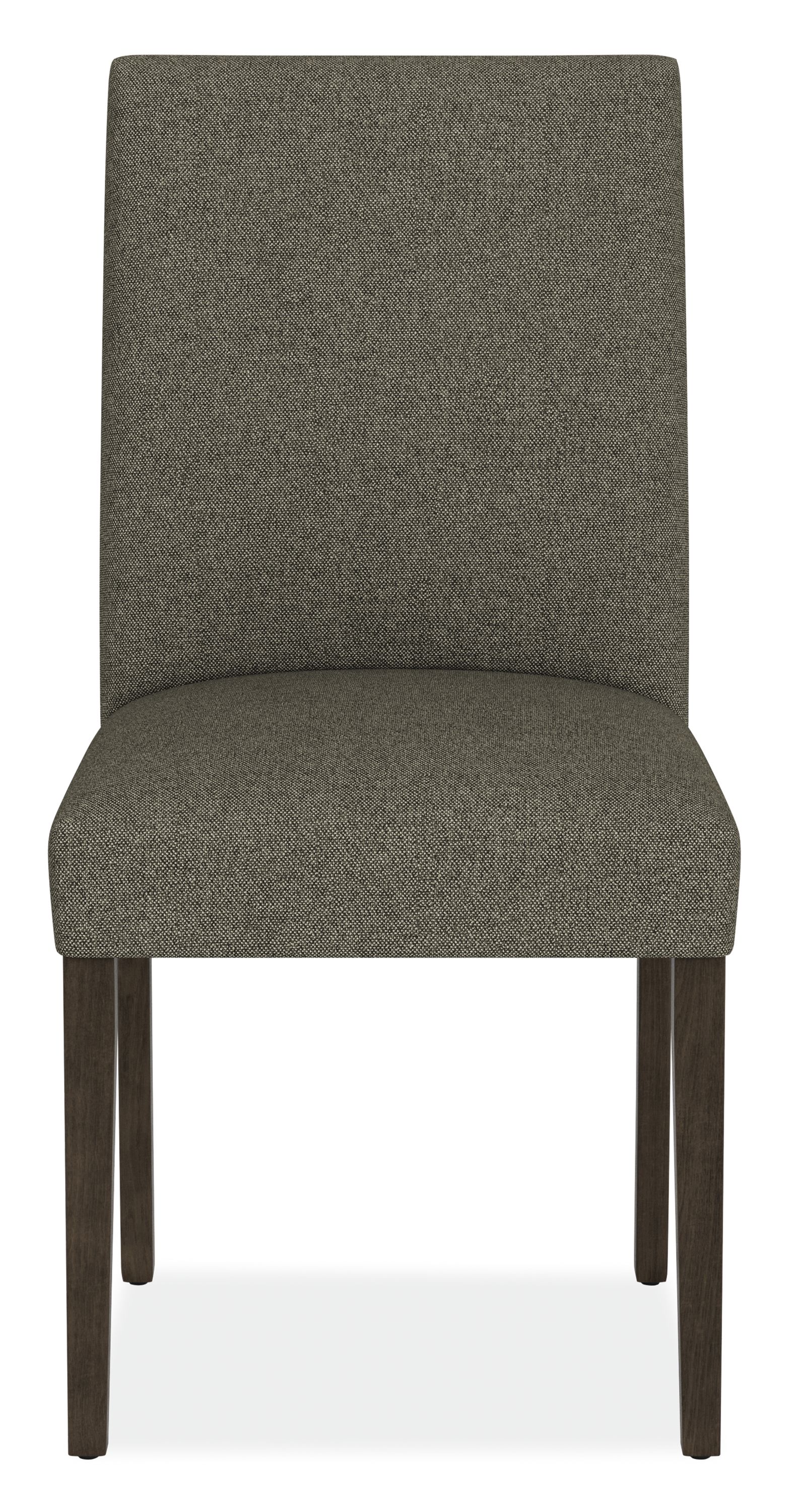 Front view of Peyton Side Chair in Tatum Salt with Charcoal Legs.