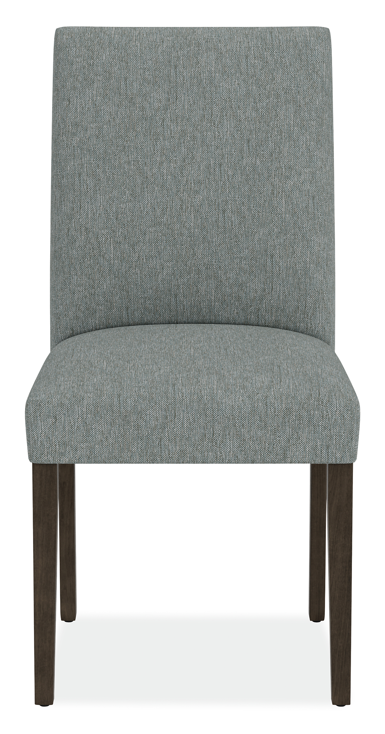 Front view of Peyton Side Chair in Sumner Steel with Charcoal Legs.