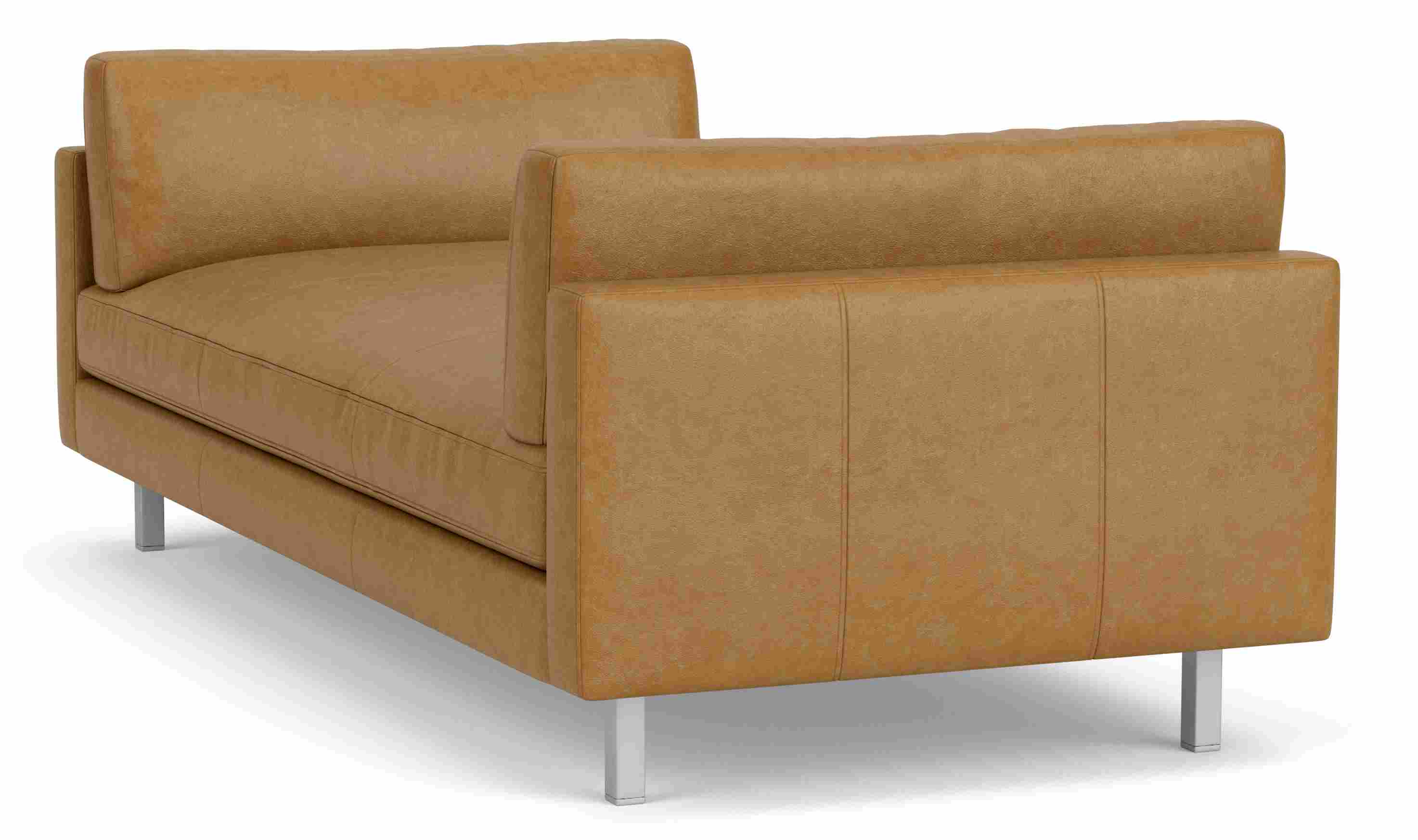 Back view of Pierson 89" Daybed with Metal Base/Legs in Leather