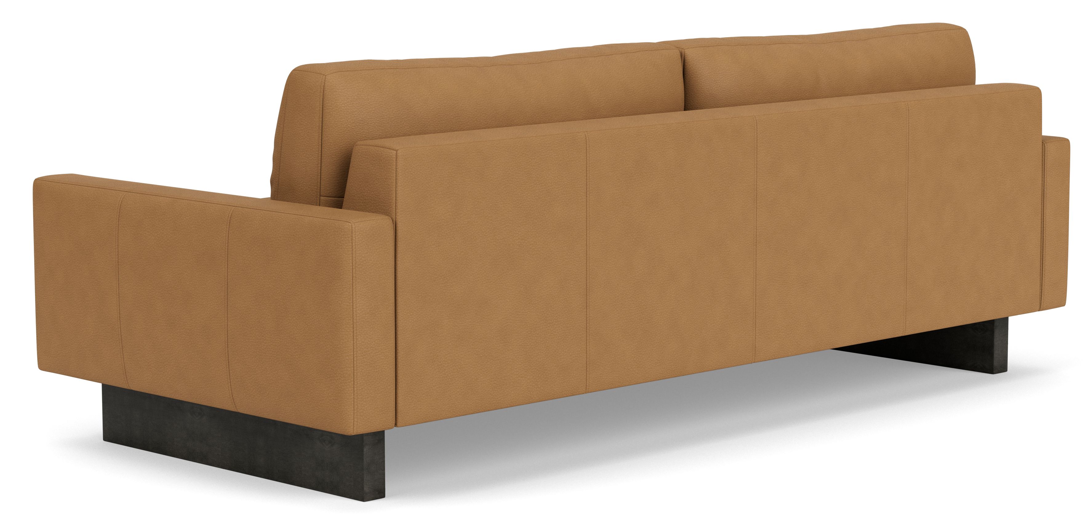 Back view Pierson 89" Sofa with Wood Base/Legs in Leather