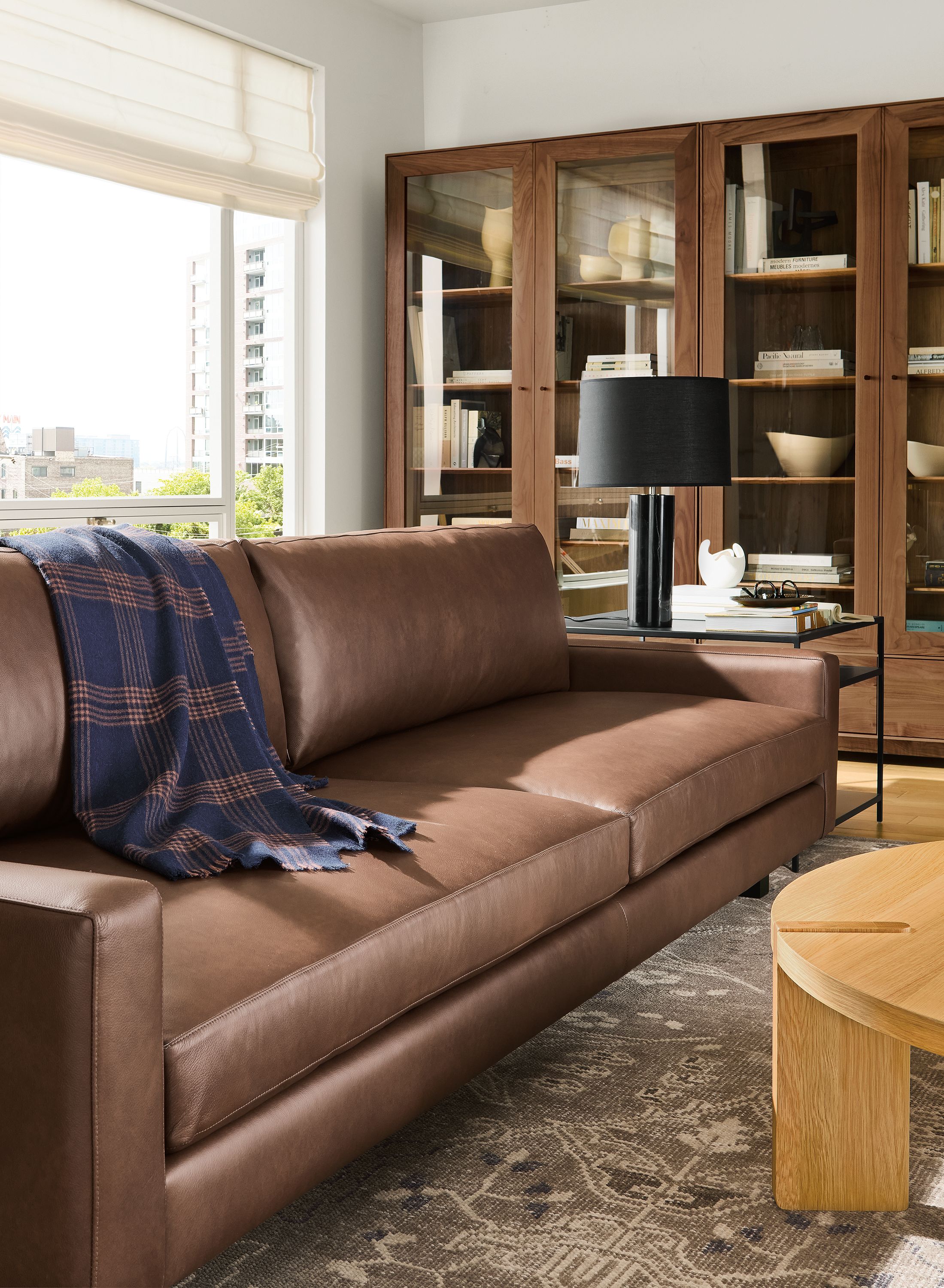 102" sofa in Laino cognac leather