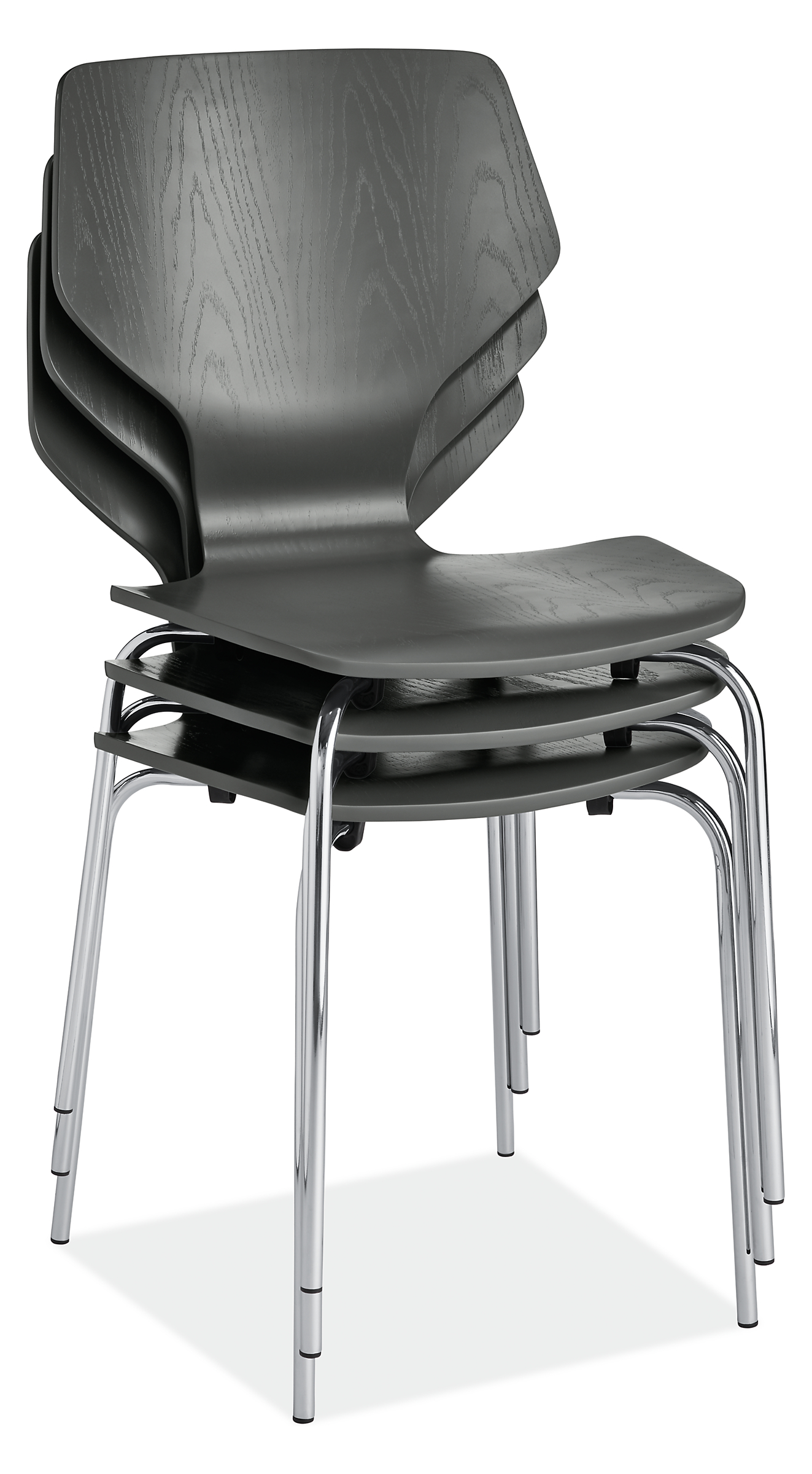 Pike Side Chair in Grey with Chrome Base