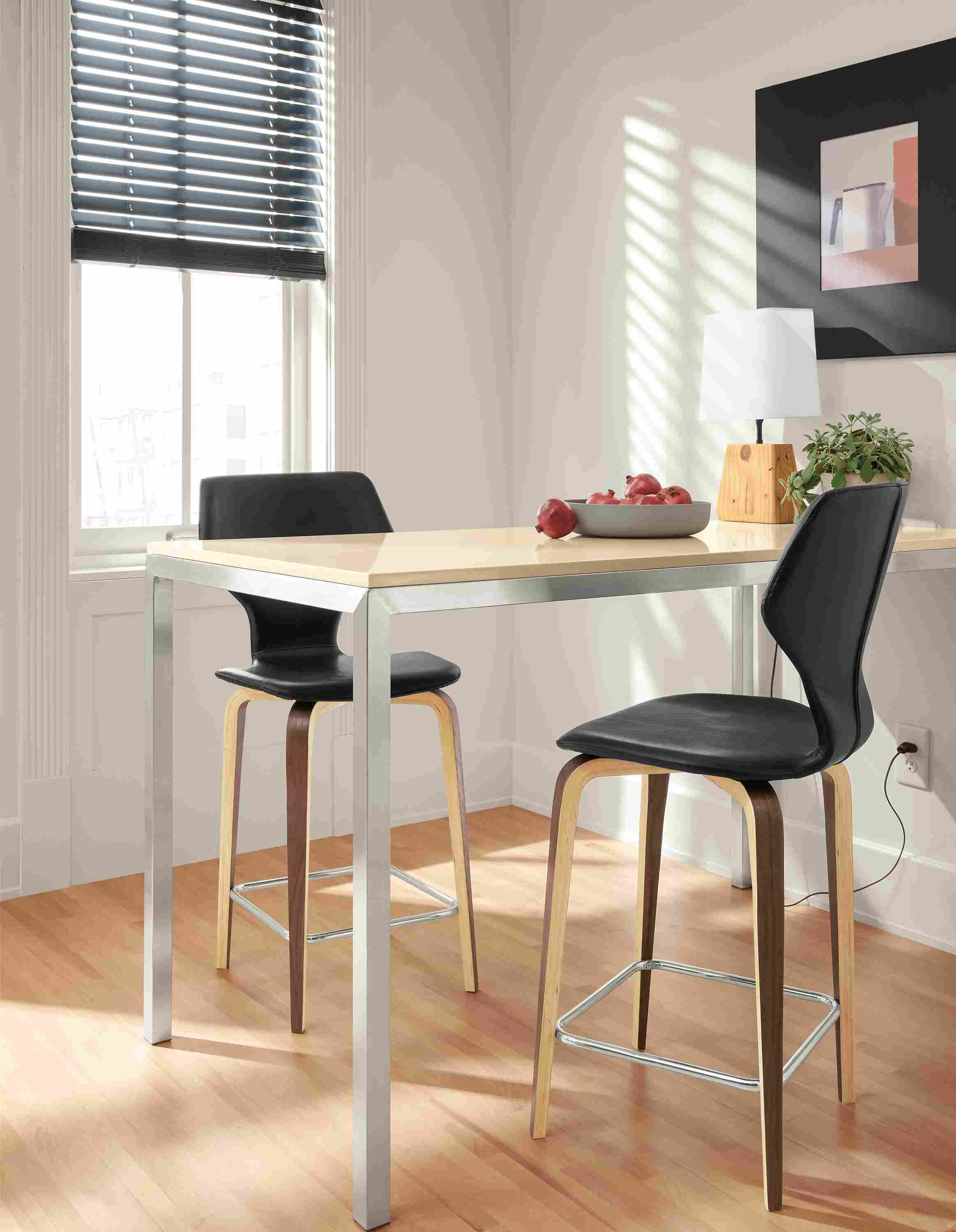 Detail of Pike Nola leather counter stool.