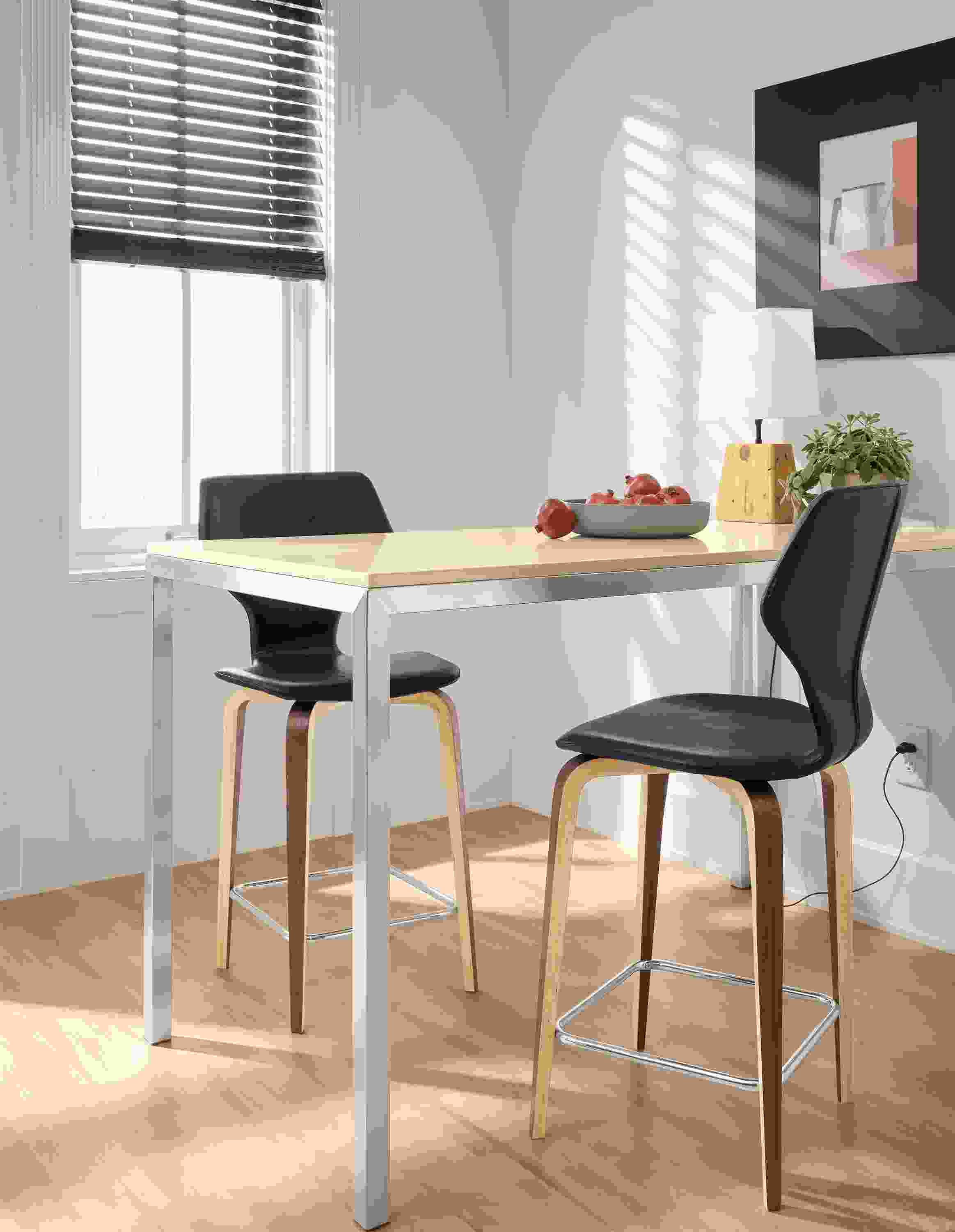 Detail of Pike Nola leather counter stool.