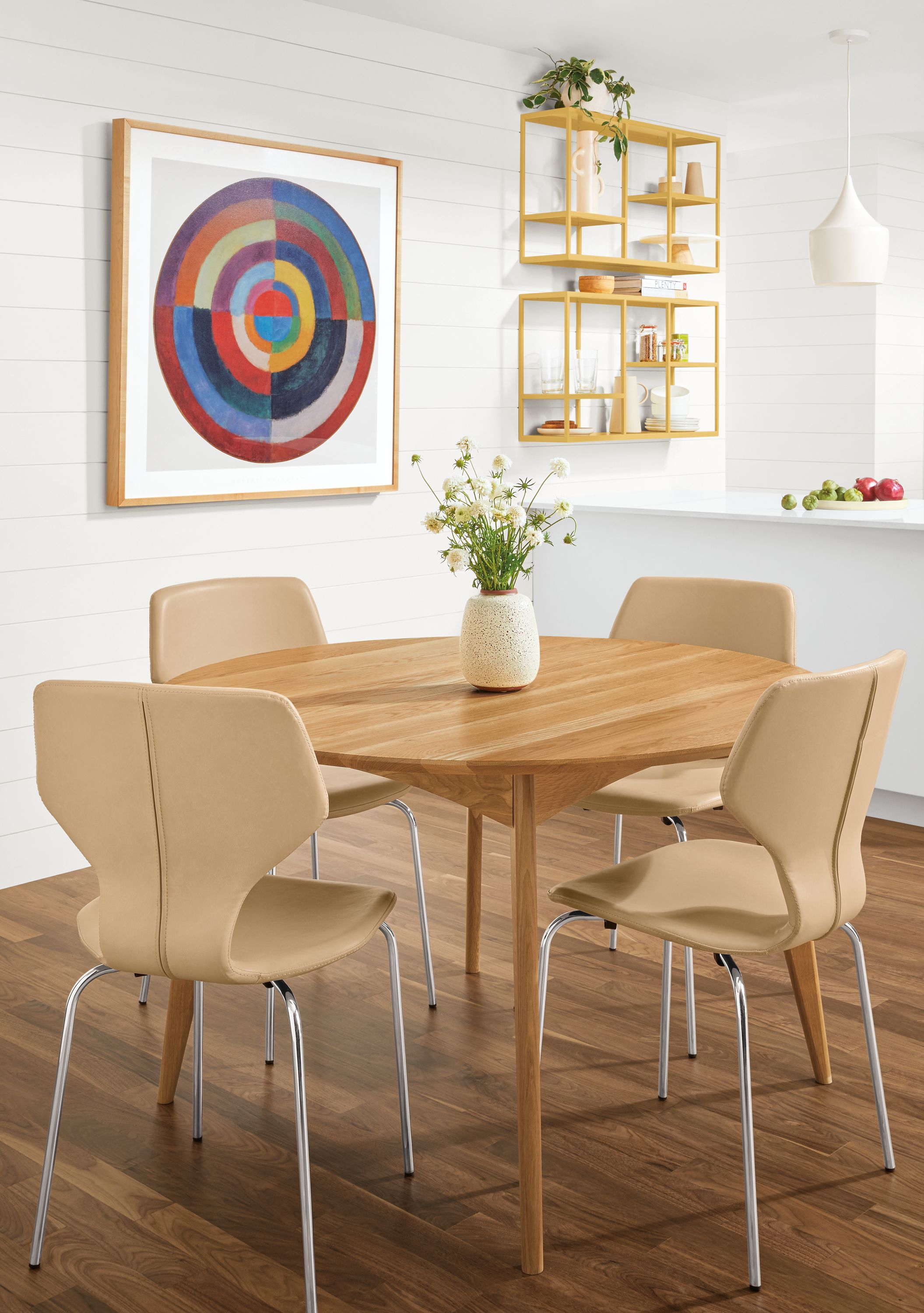 48 diam table in white oak