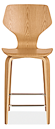 Front view of Pike Counter Stool with Wood Base.