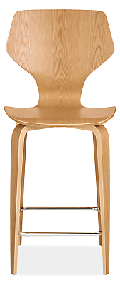 Front view of Pike Counter Stool with Wood Base.