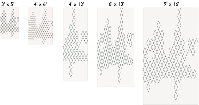 Piran Custom Rectangle/Square Rug Pattern Guide.
