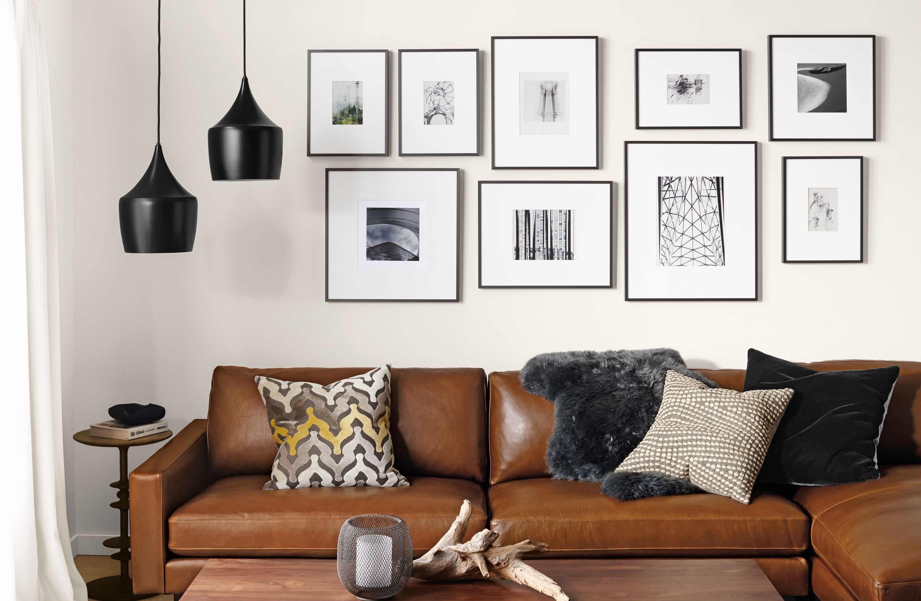 Detail of wall of Profile frames in gunmetal.