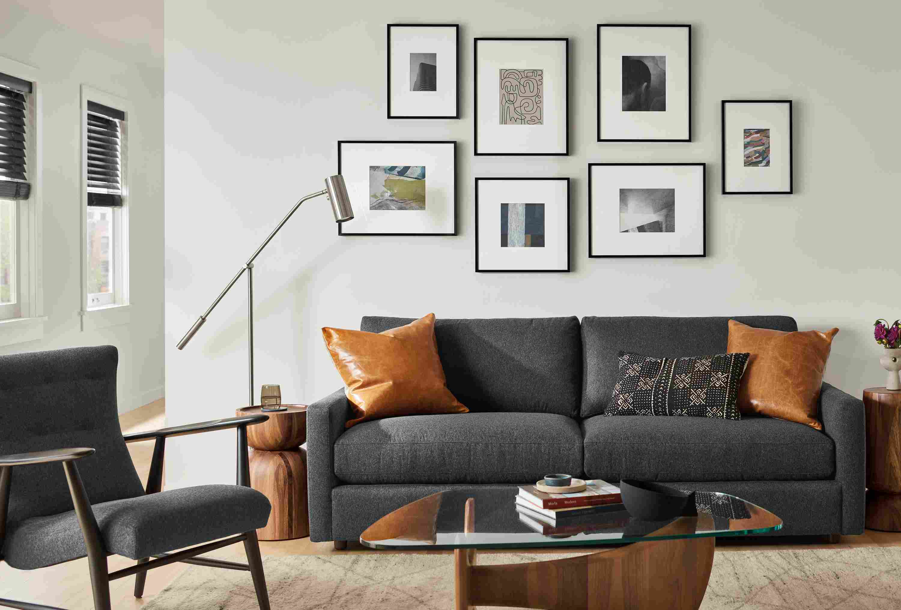 Living room with Linger sofa and Jonas lounge chair.