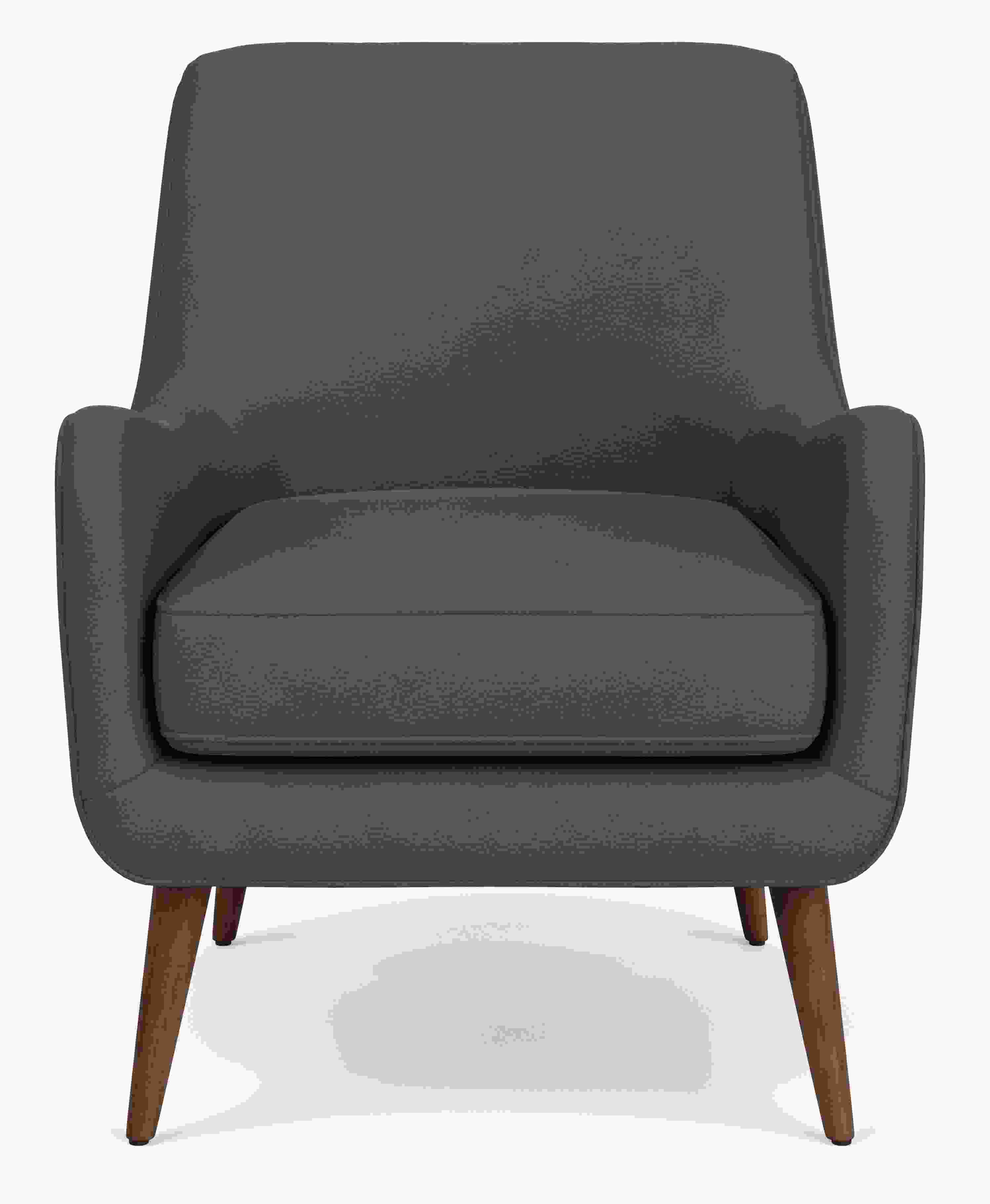 Side view of Quinn Chair in Laino slate leather.