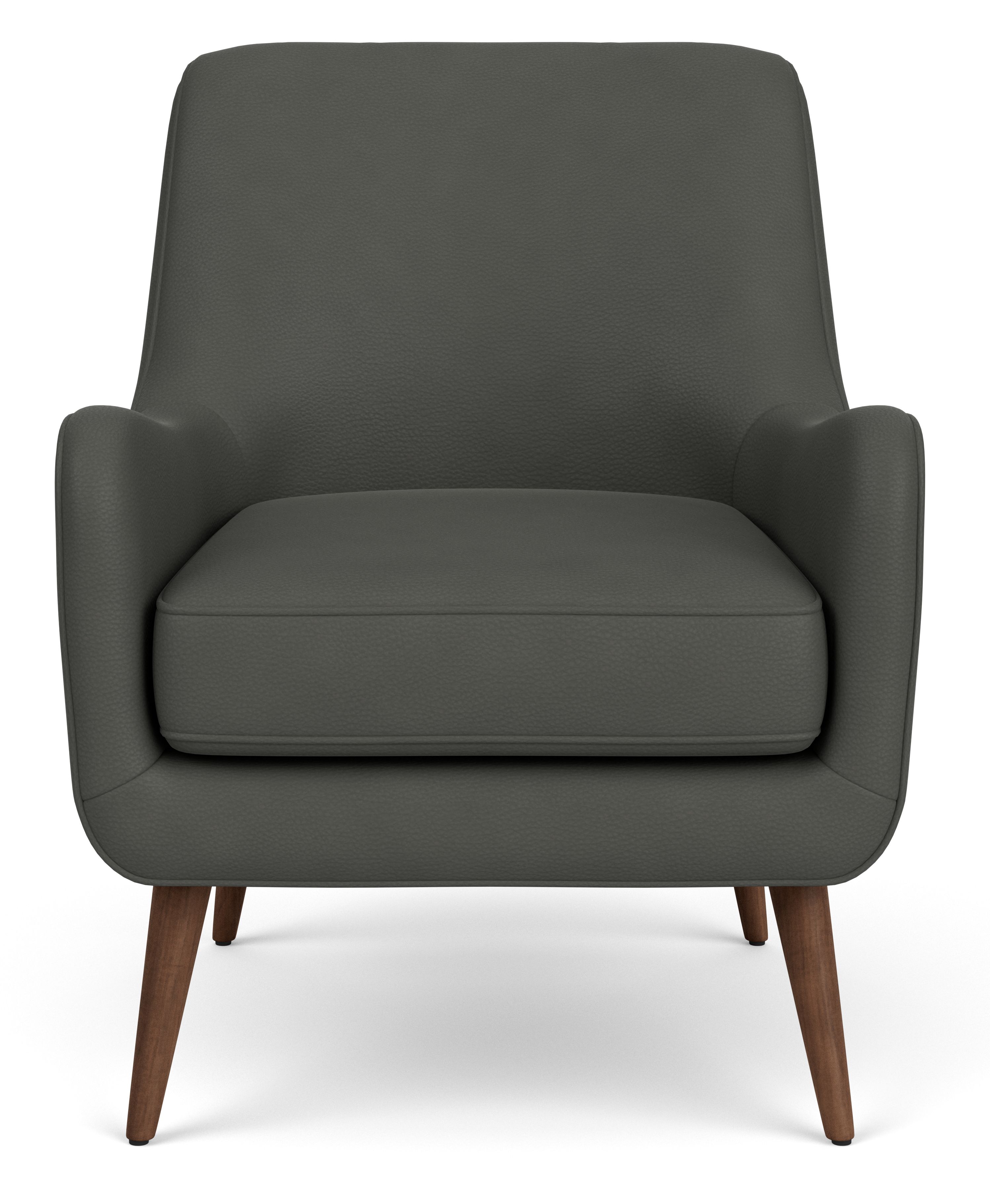 Side view of Quinn Chair in Laino slate leather.