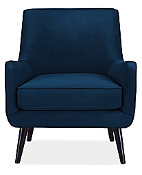 Front view of Quinn Chair in View Indigo.