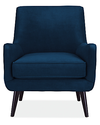 Front view of Quinn Chair in View Indigo.