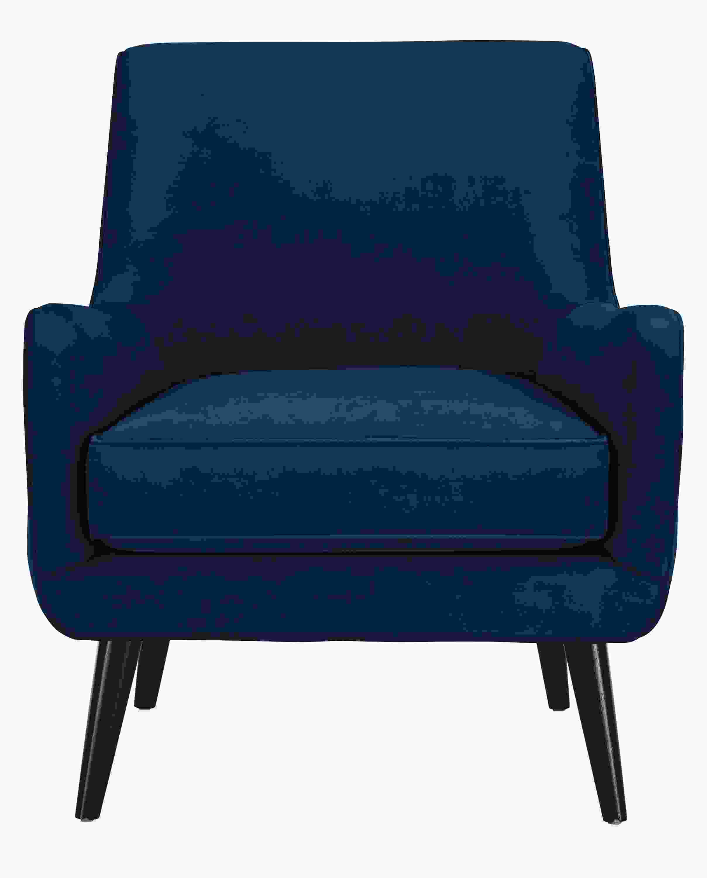 Front view of Quinn Chair in View Indigo.