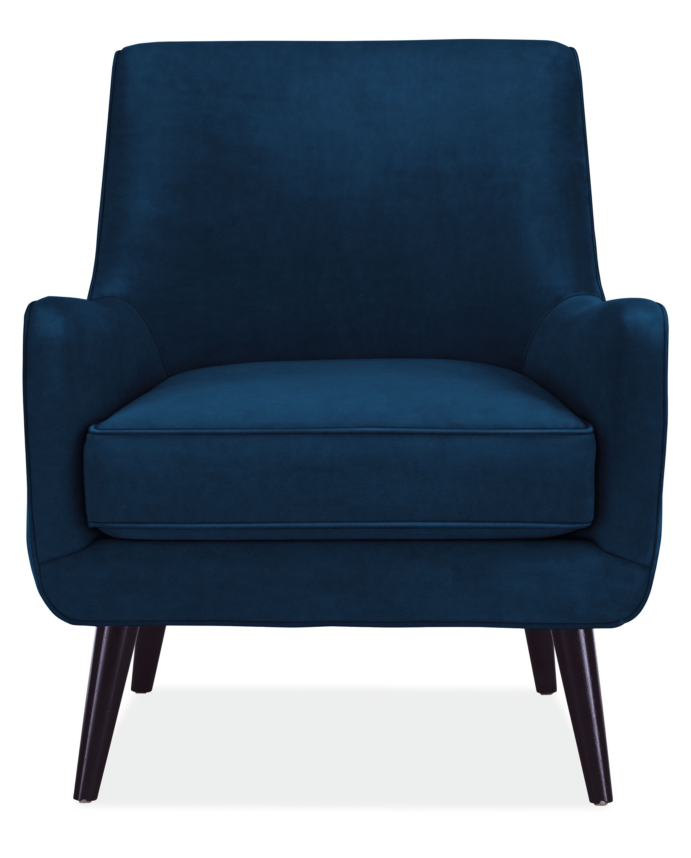 Front view of Quinn Chair in View Indigo.
