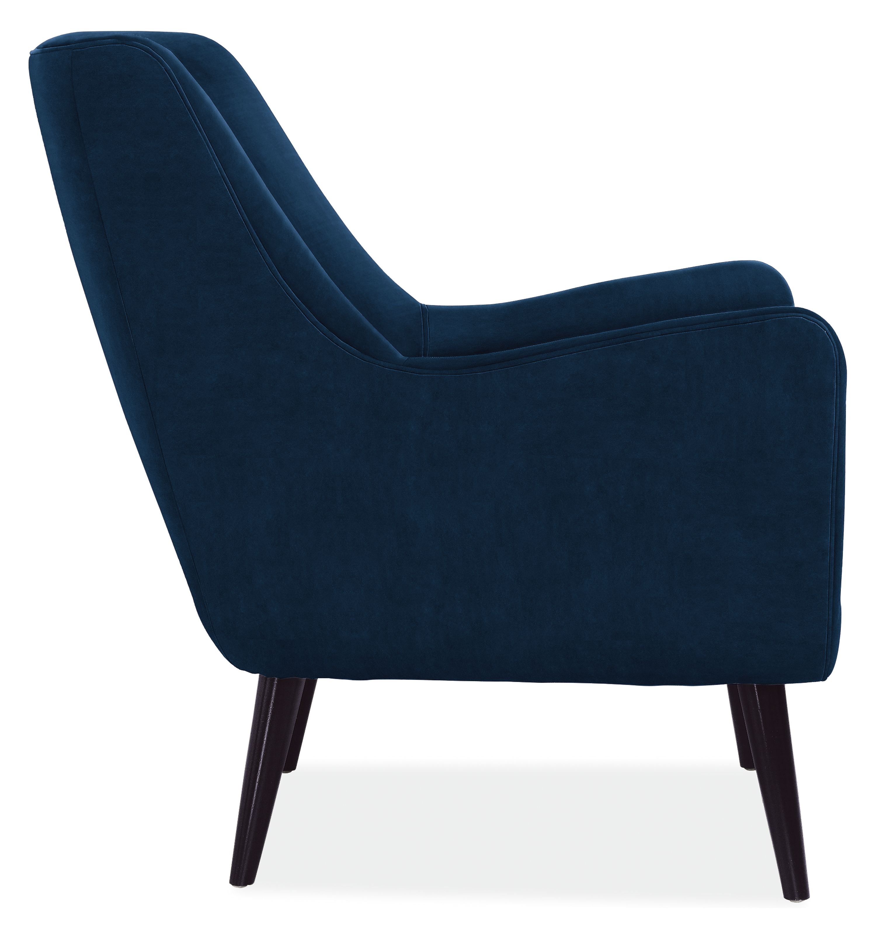 Side view of Quinn Chair in View Indigo.