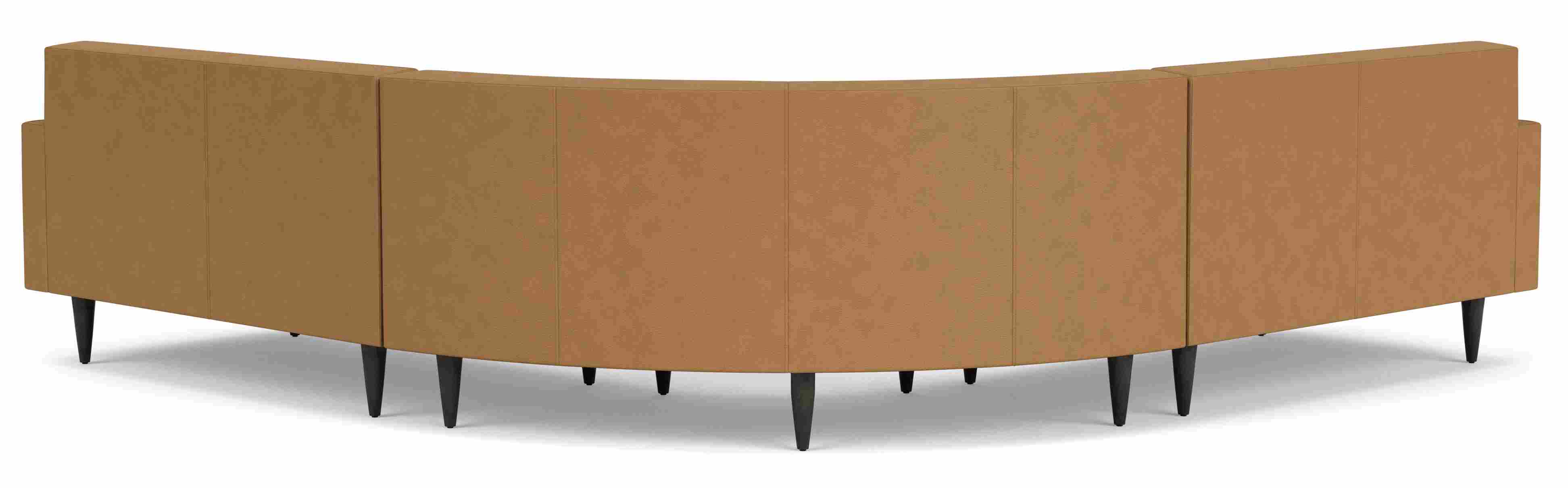 Back view of Cade 114" Sofa with Left-Arm Chaise in Leather