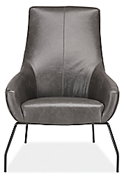 Front view of Rhodes Lounge Chair in Vento Leather.