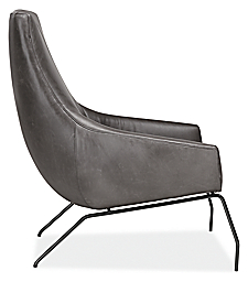 Side view of Rhodes Lounge Chair in Vento Leather.
