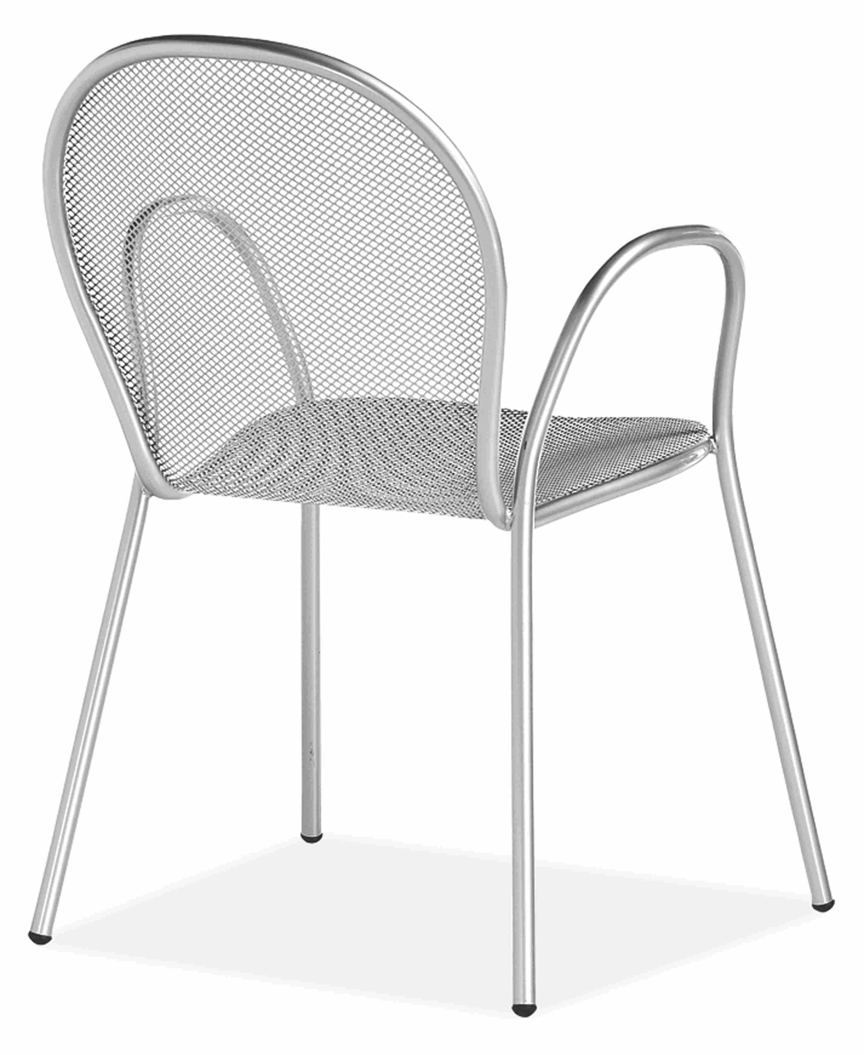 Back view of Rio Chair in Silver.