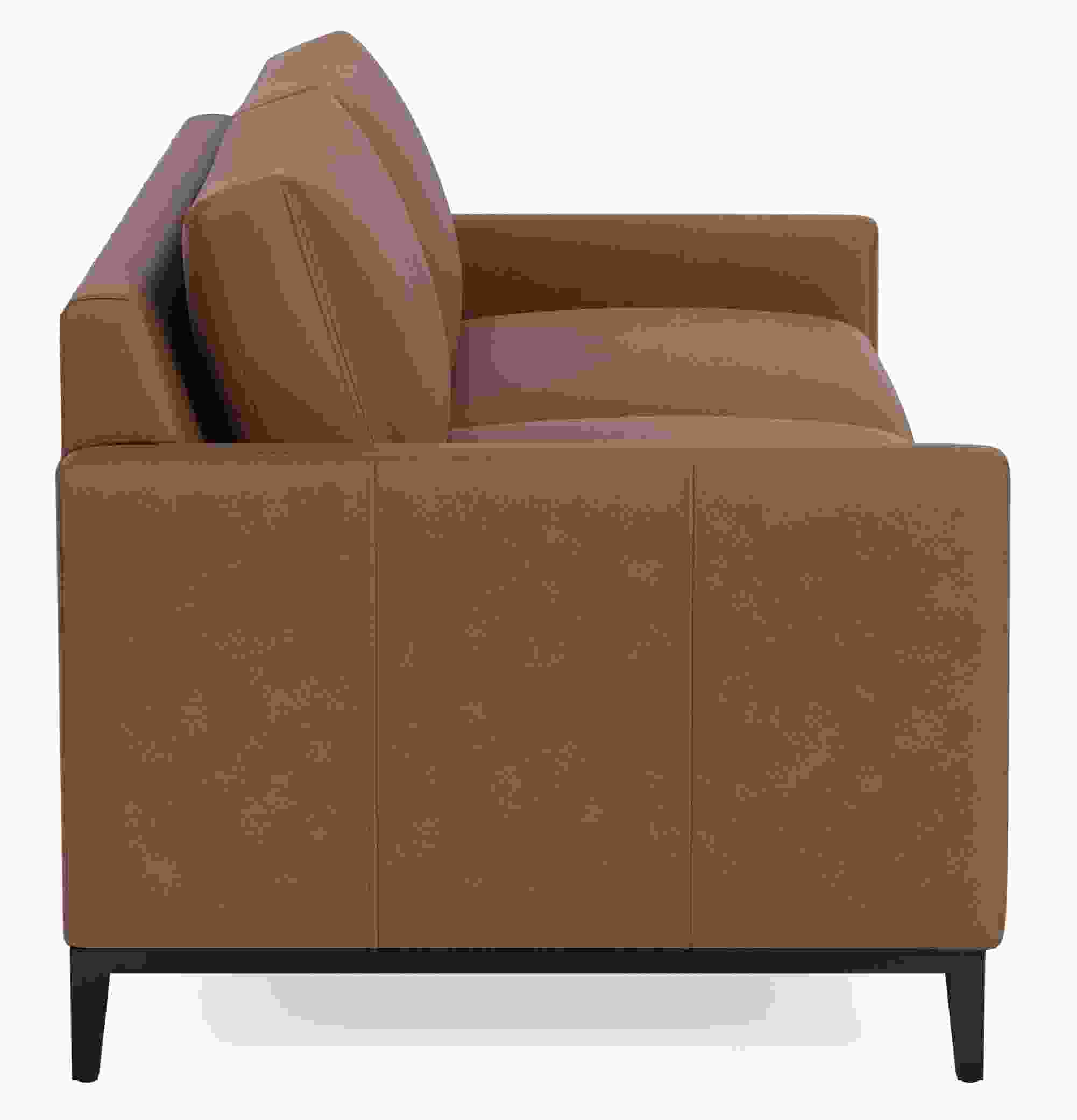 Side view of Robin 81-inch Sofa in Laino Cognac Leather.