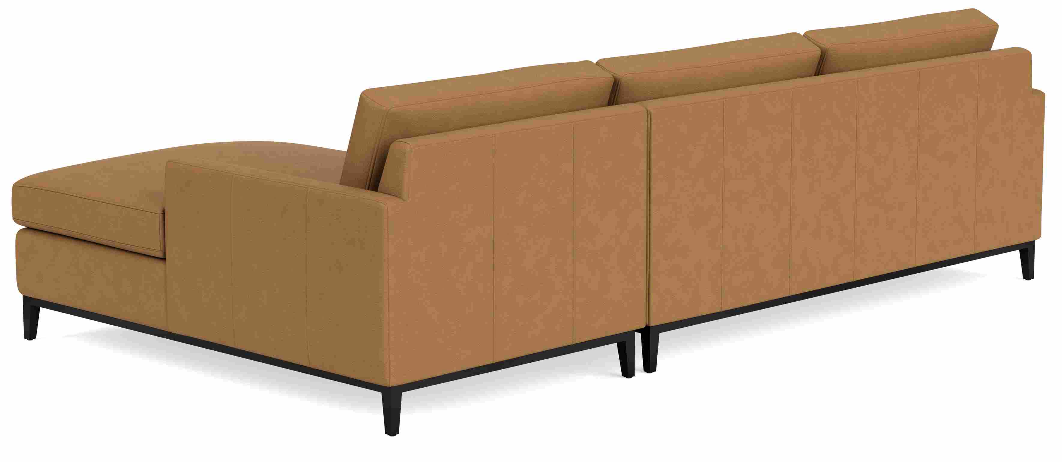 Back view of Robin 116" Sofa with Right-Arm Chaise in Leather