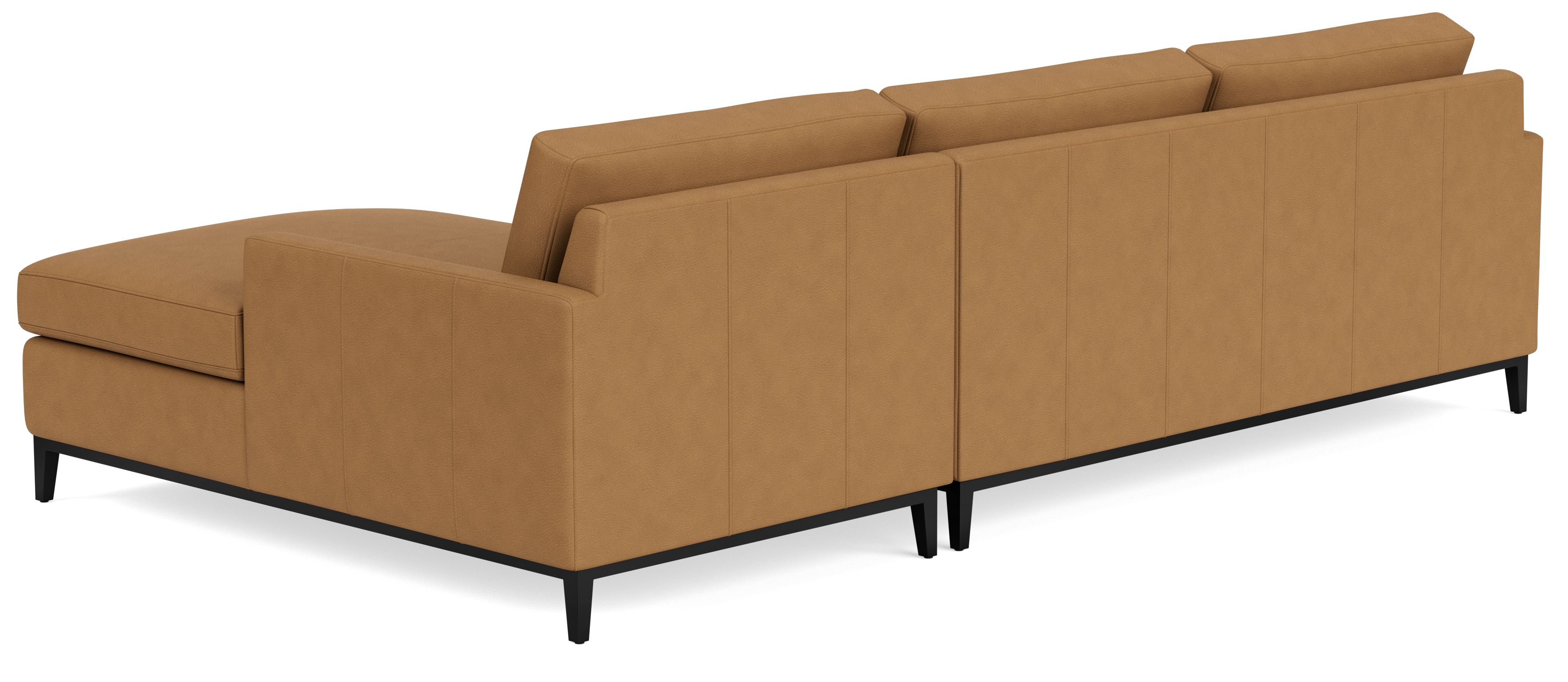 Back view of Robin 116" Sofa with Right-Arm Chaise in Leather