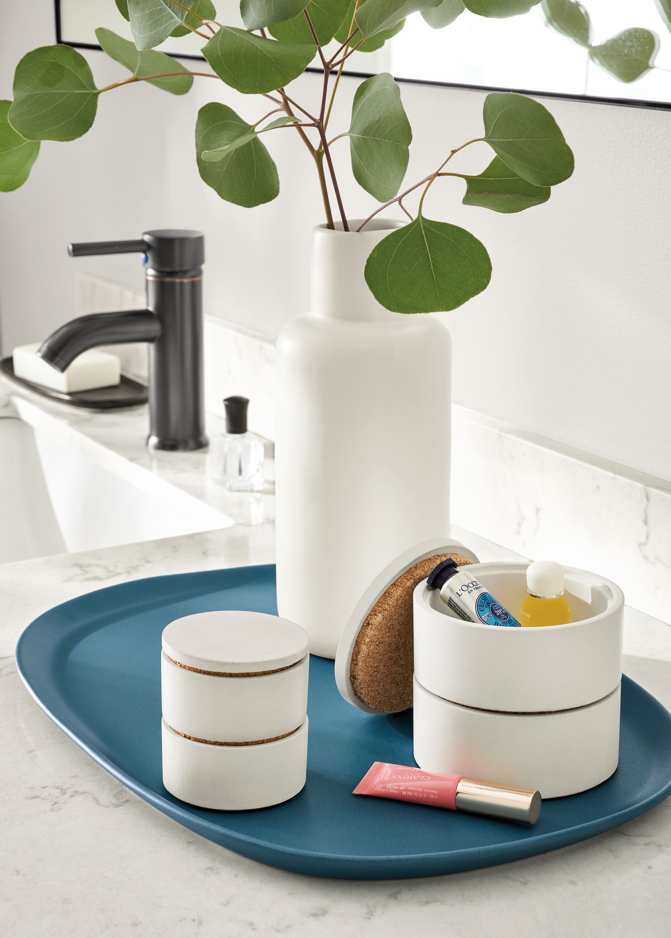 Saco large and small module - set of two stackers in white