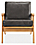 Front view of Sanna Chair in Vento.