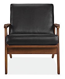 Front view of Sanna Chair in Urbino Leather.
