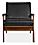 Front view of Sanna Chair in Urbino Leather.