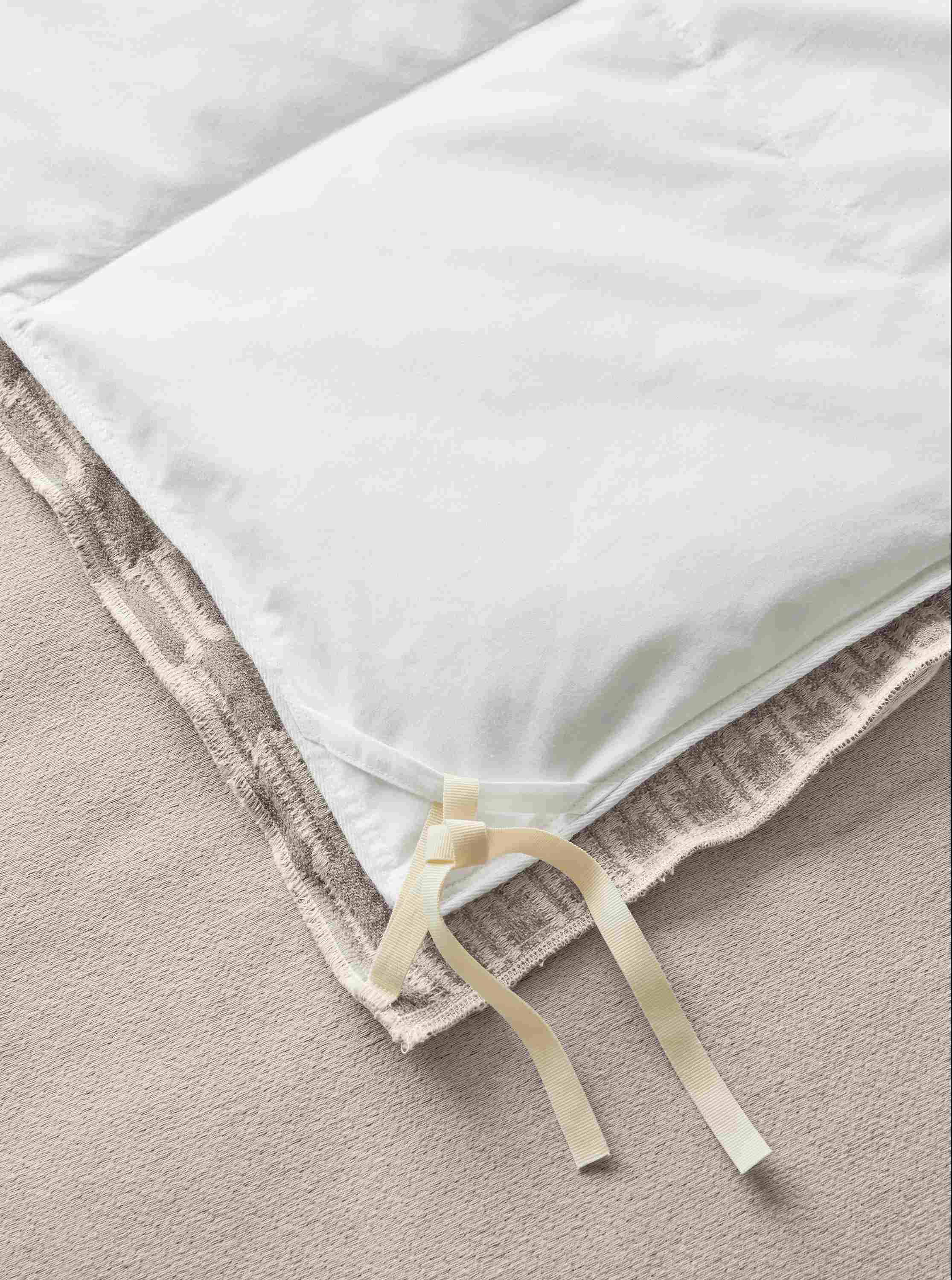 Detail of Sheffield full/queen duvet cover in natural.