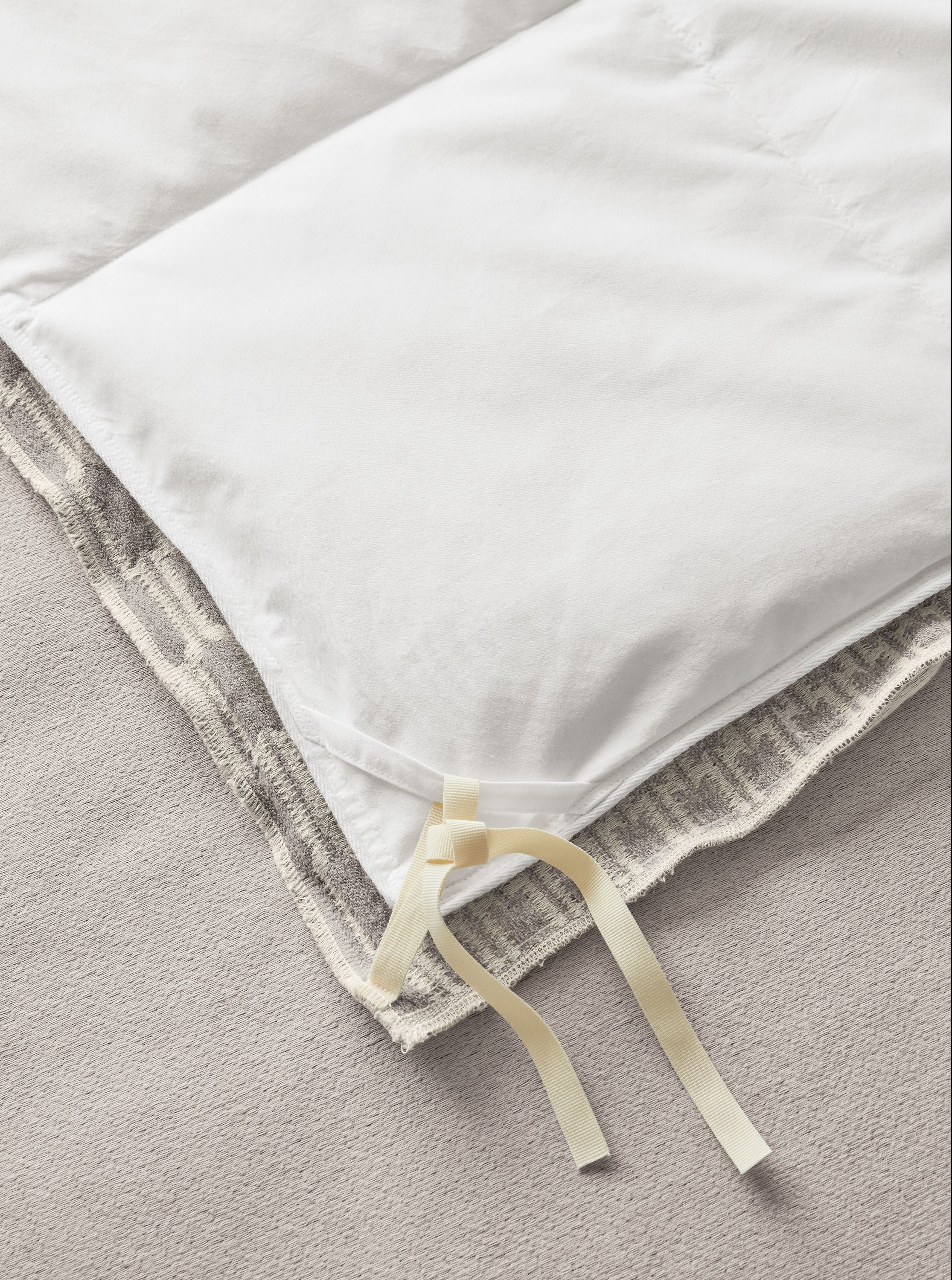 Detail of Sheffield full/queen duvet cover in natural.