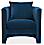 Front view of Silva Chair in Banks Denim.