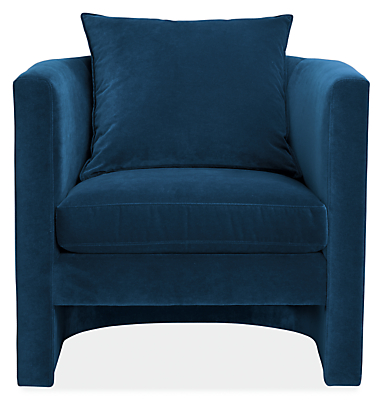 Front view of Silva Chair in Banks Denim.