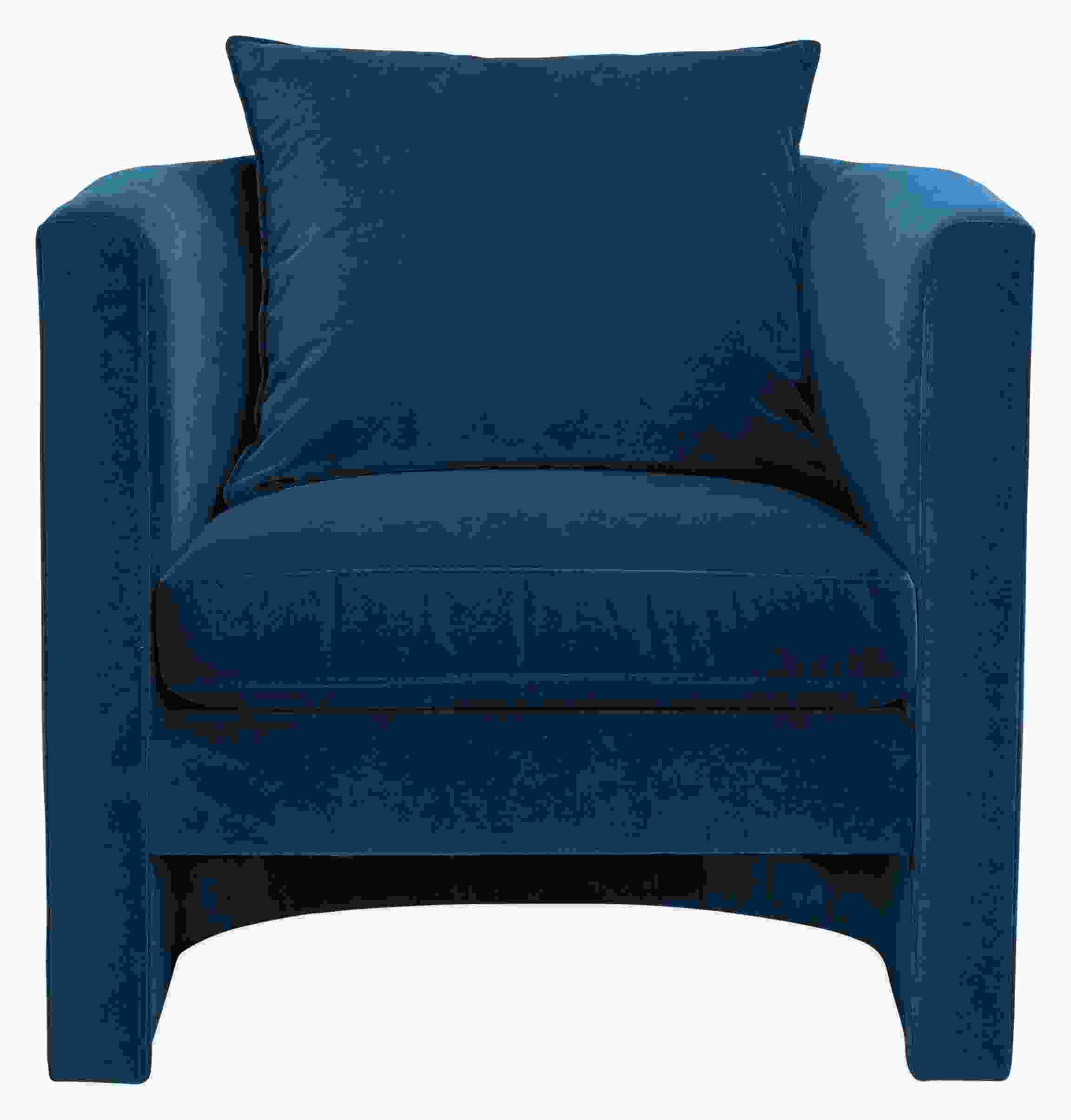 Front view of Silva Chair in Banks Denim.