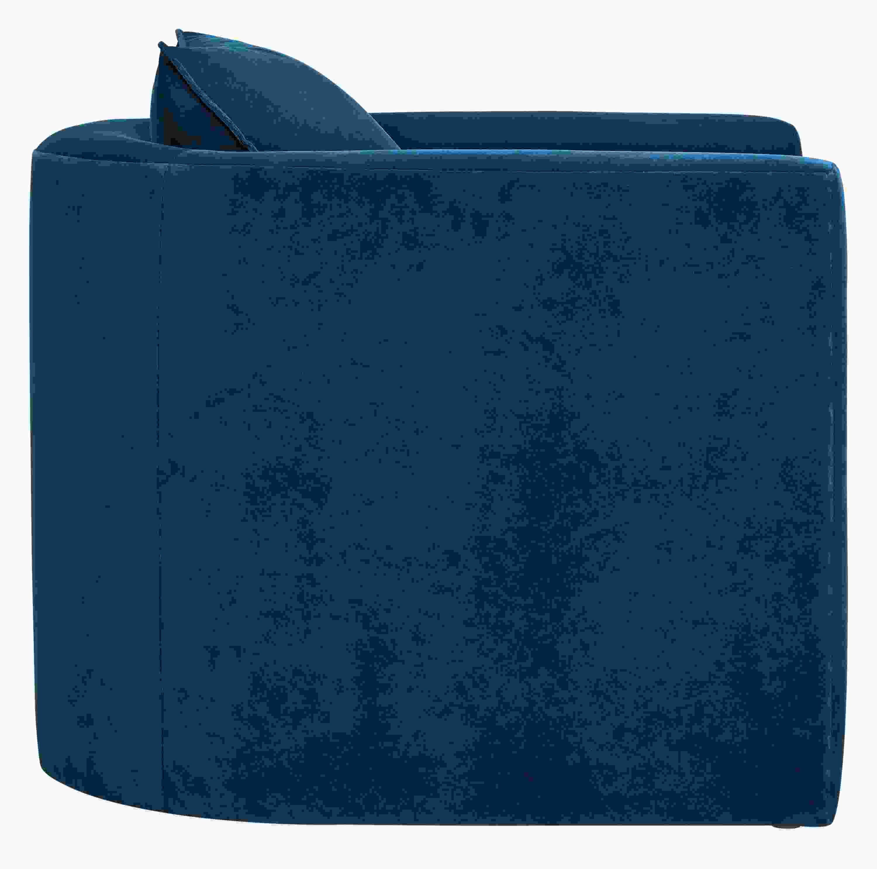 Side view of Silva Chair in Banks Denim.