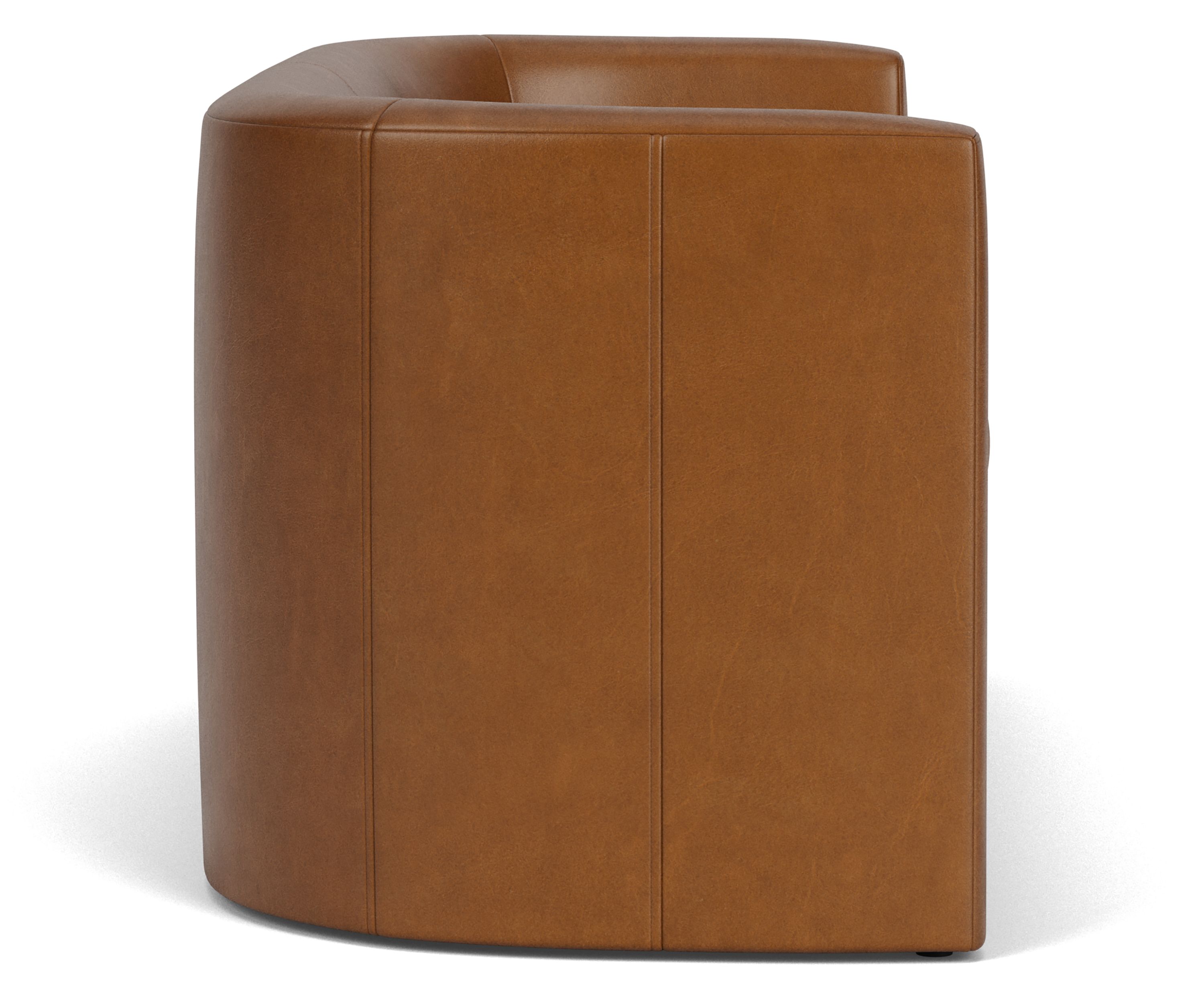 Side view of Silva 60 Bench in Vento Cognac.