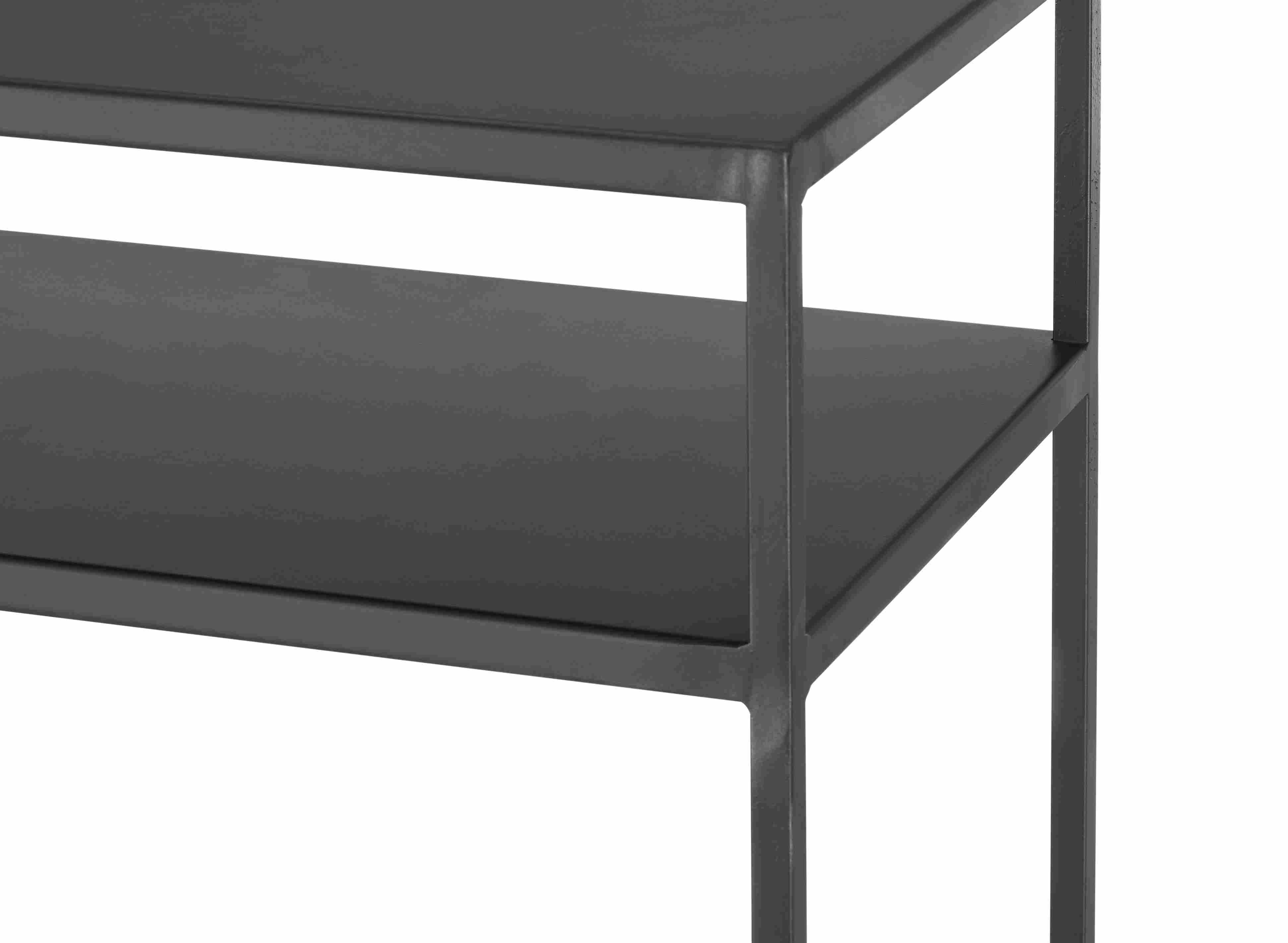 Detail of Slim 48w 12d 29h Console Table in Natural Steel.