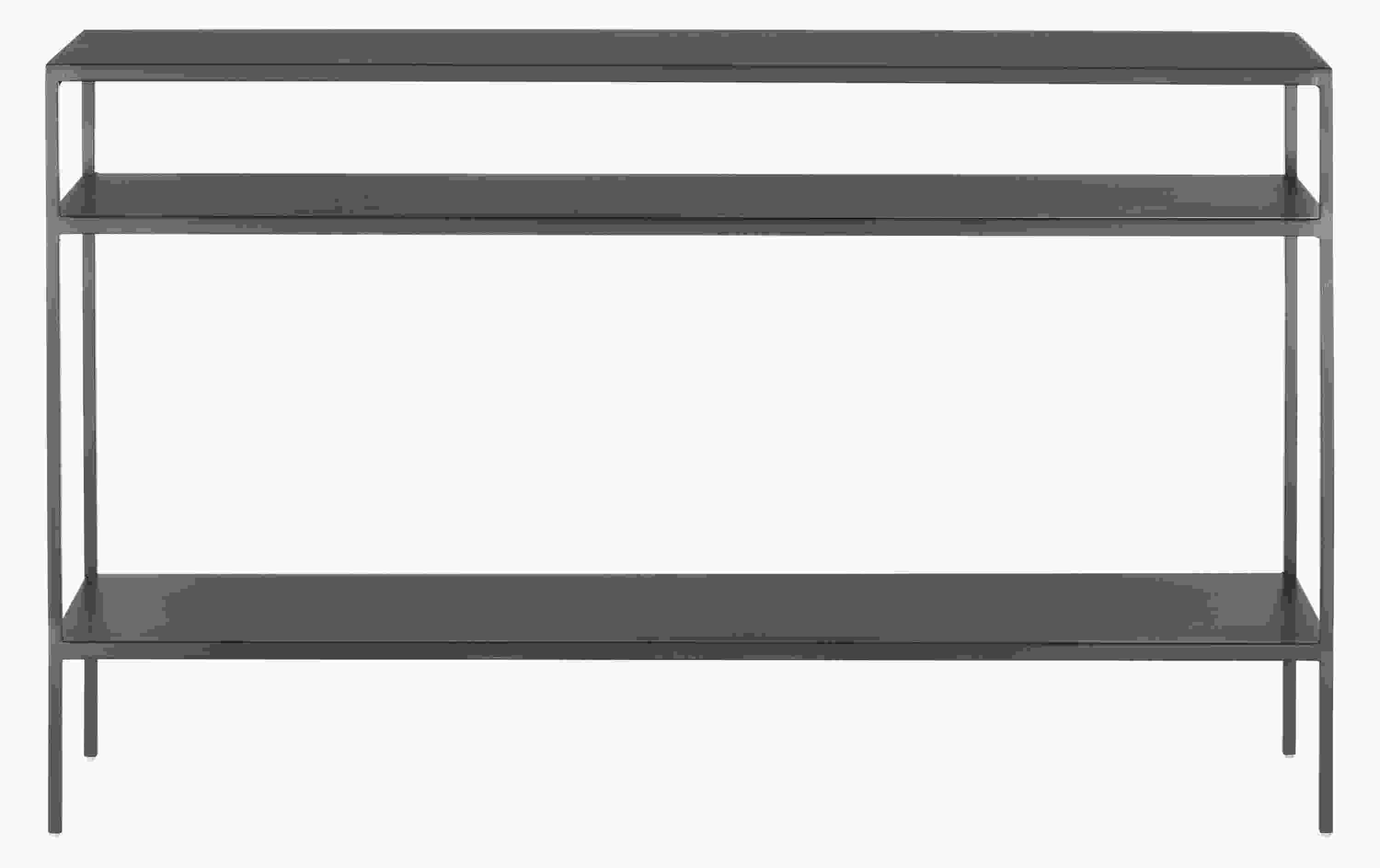 Front view of Slim 48w 12d 29h Console Table in Natural Steel.