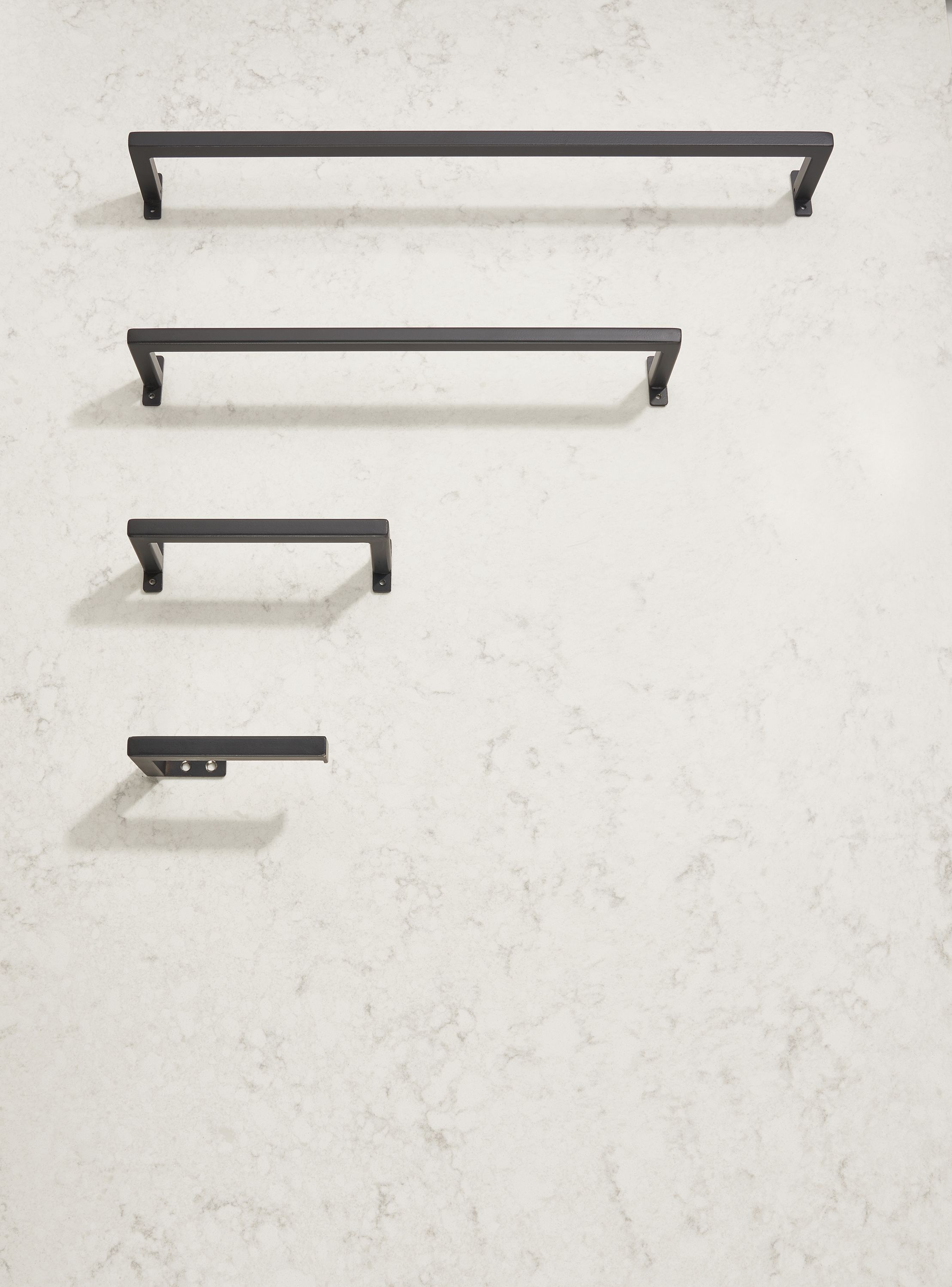 Detail image of slim towel racks in graphite.