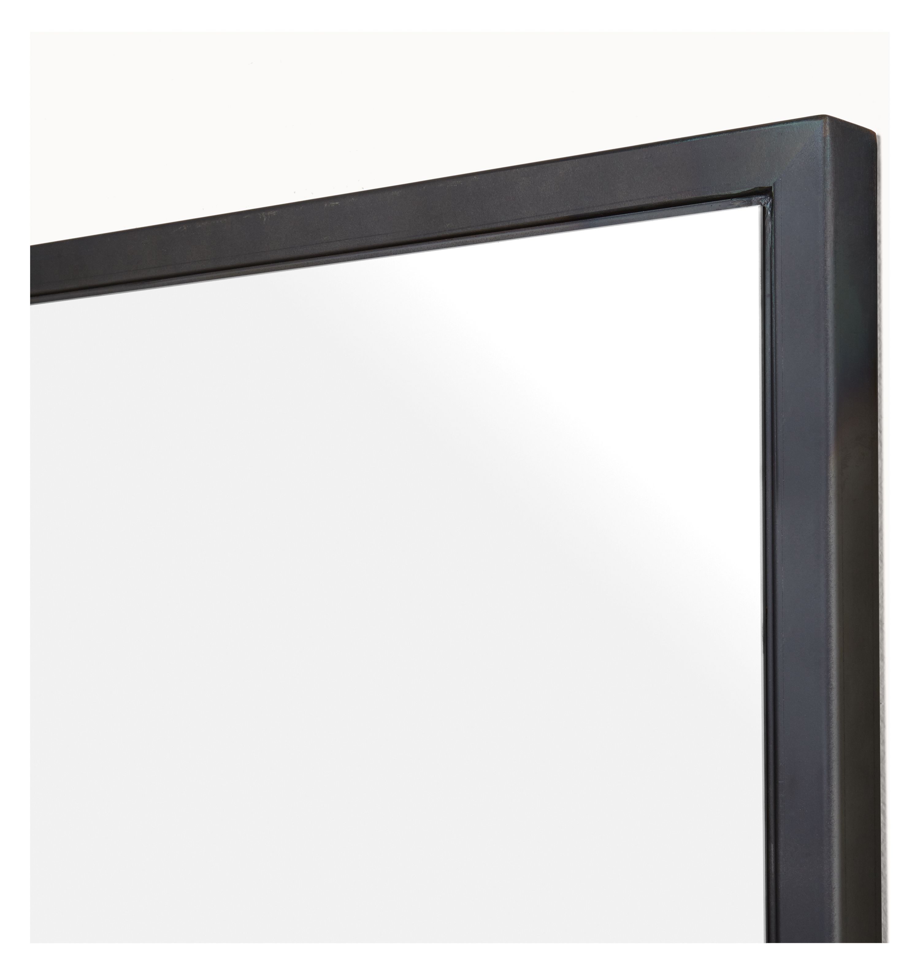 Detail of Soho 30x40 Natural Steel Mirror.