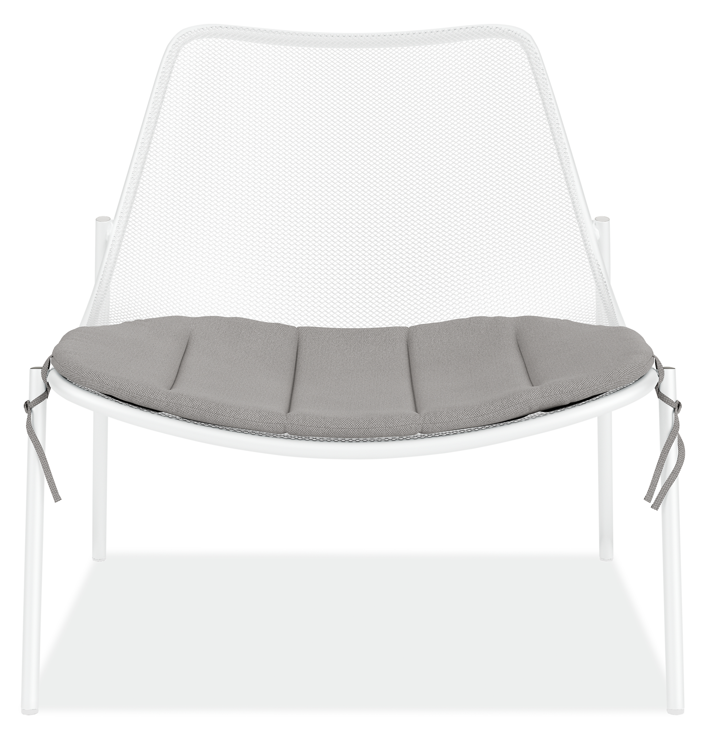 Front view of Soleil Lounge Chair with Cushion in Pelham Smoke.
