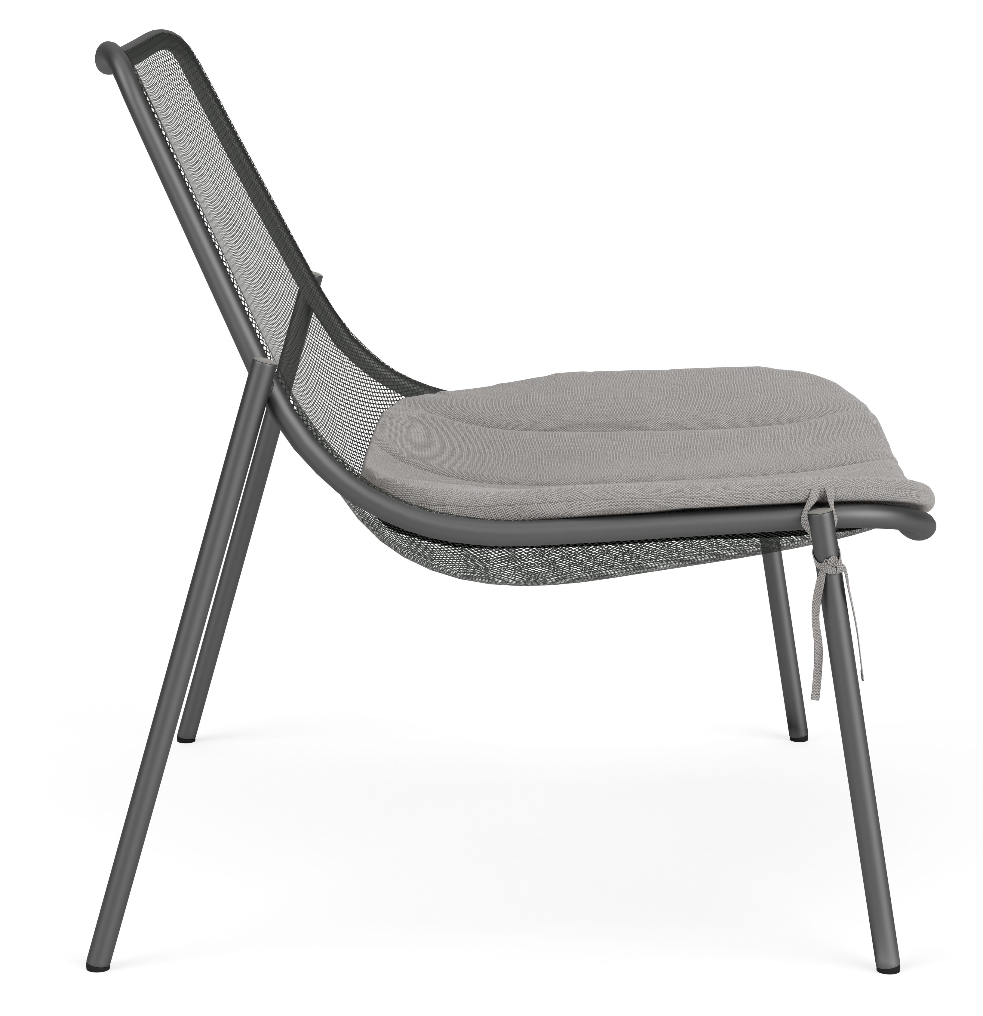 Side view of Soleil Lounge with Graphite frame.
