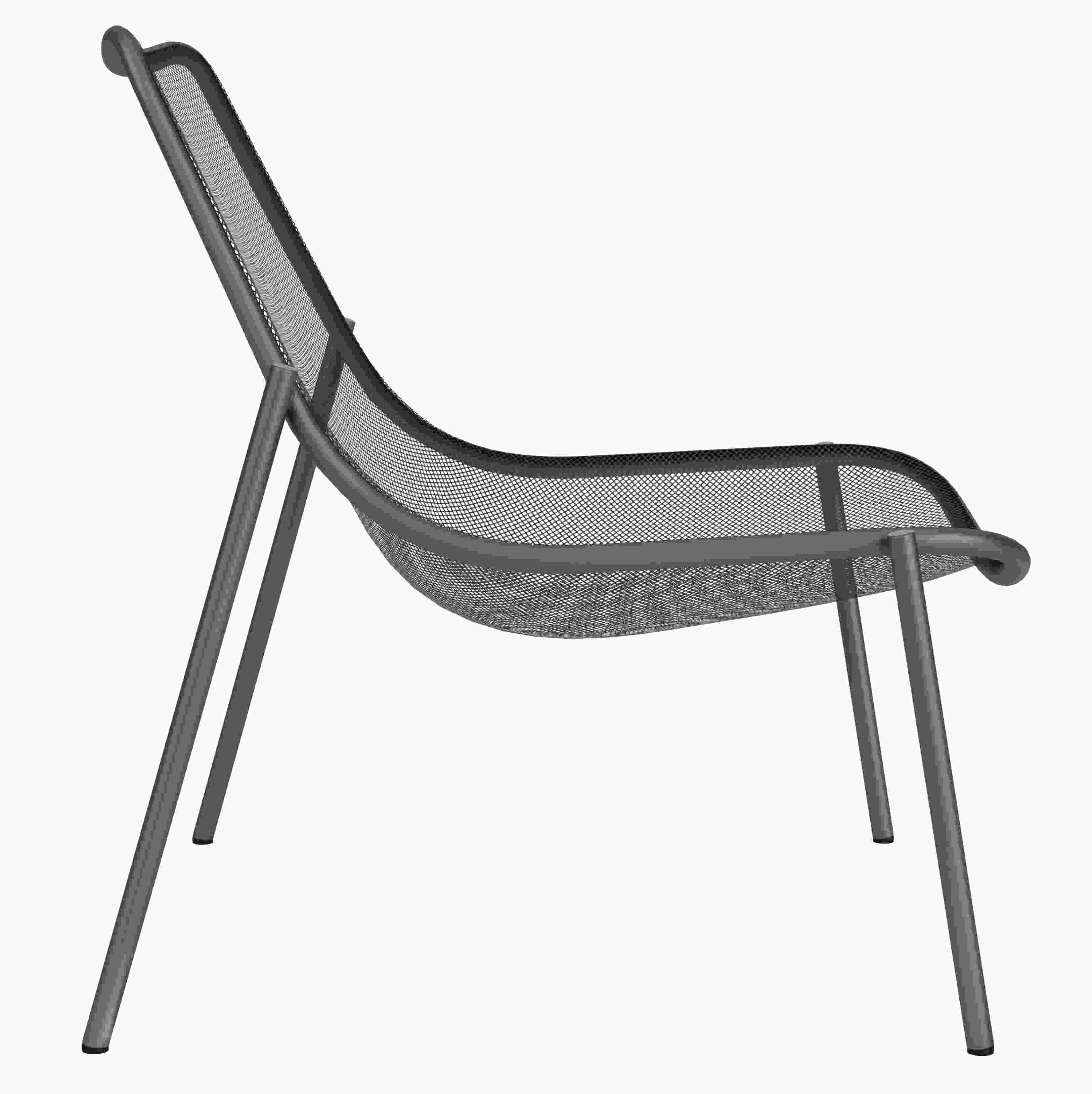 Side view of Soleil Lounge Chair with Cushion in Pelham Smoke.