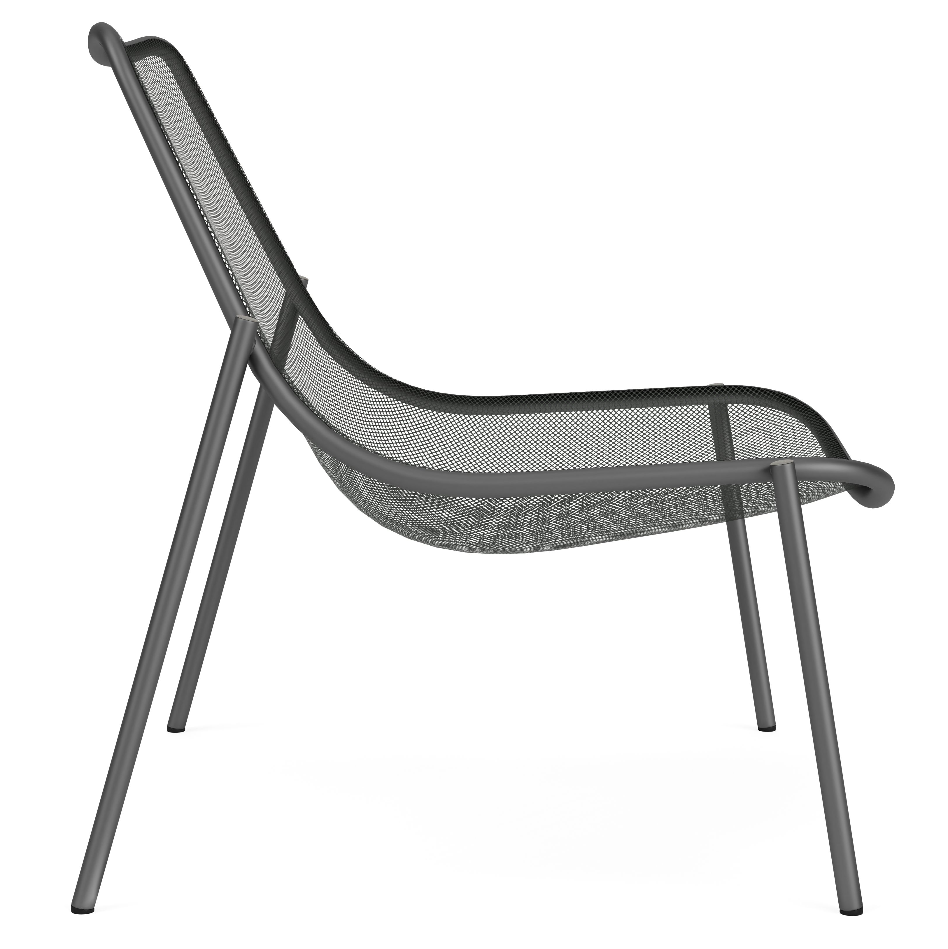 Side view of Soleil Lounge Chair with Cushion in Pelham Smoke.