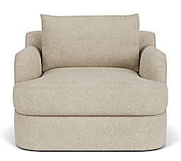 front view of Sonja 40-wide Swivel Chair in Conley Natural.