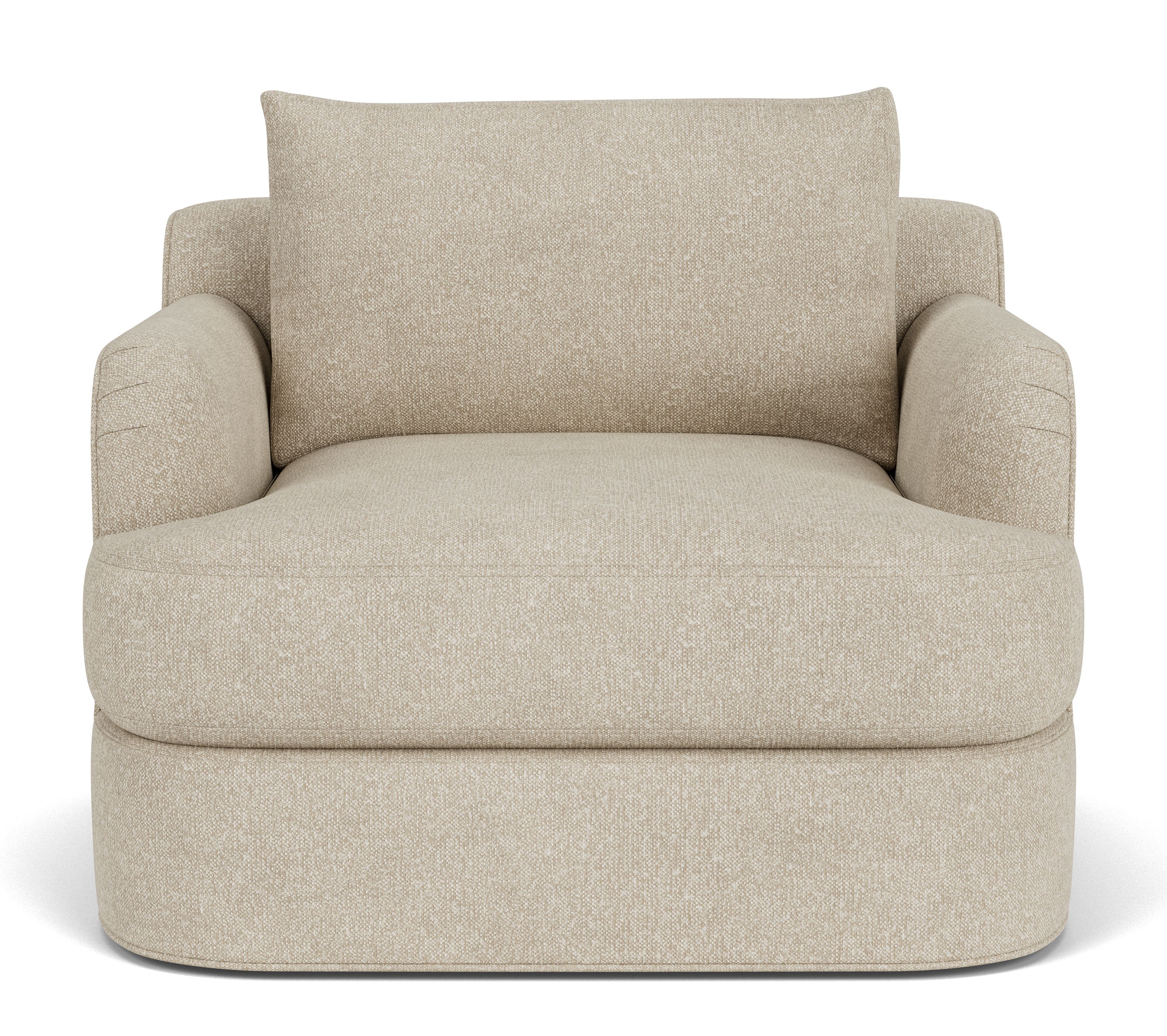 front view of Sonja 40-wide Swivel Chair in Conley Natural.